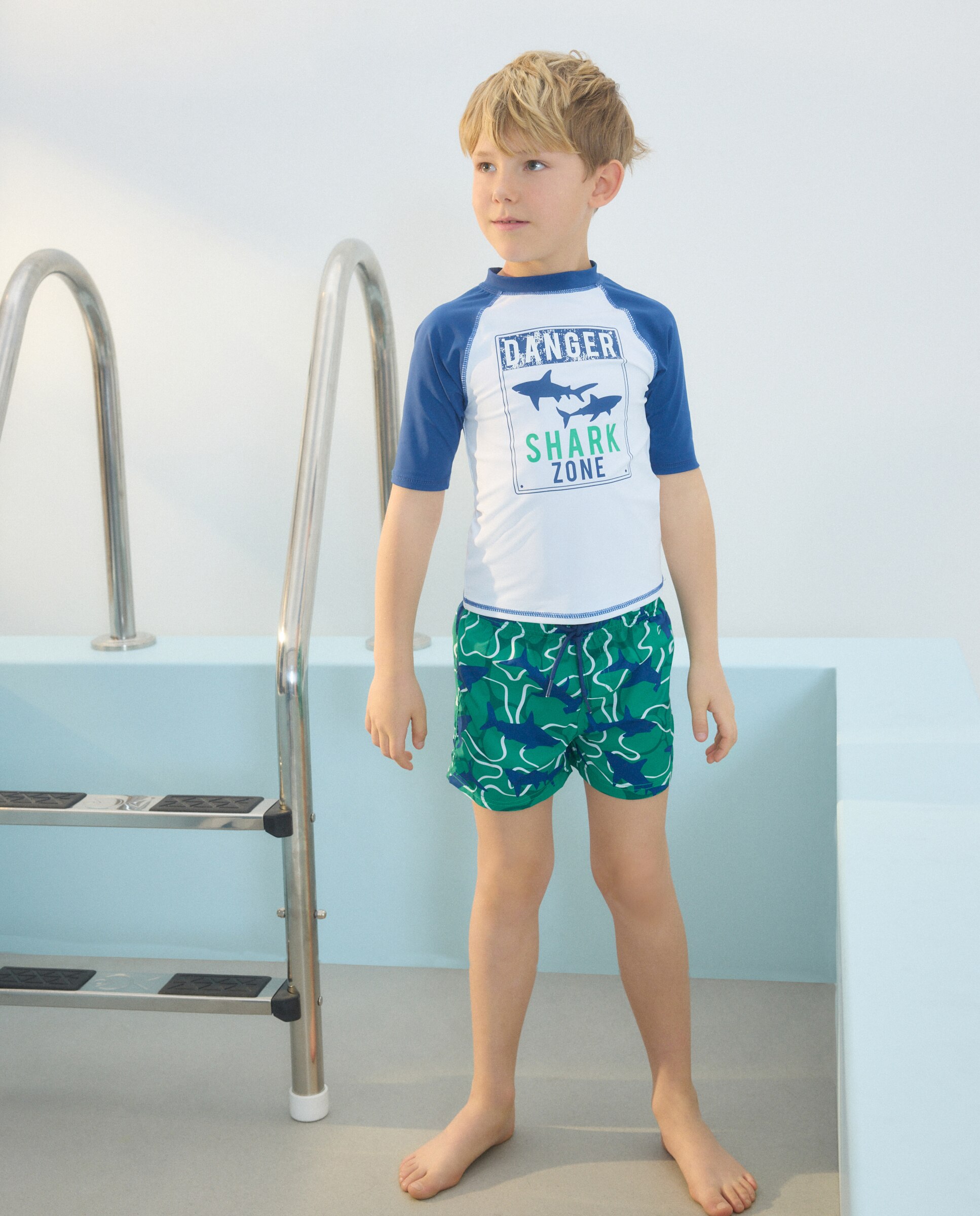 Calções de Banho de Algodão Bordado Kids El Corte Inglés Verde-2