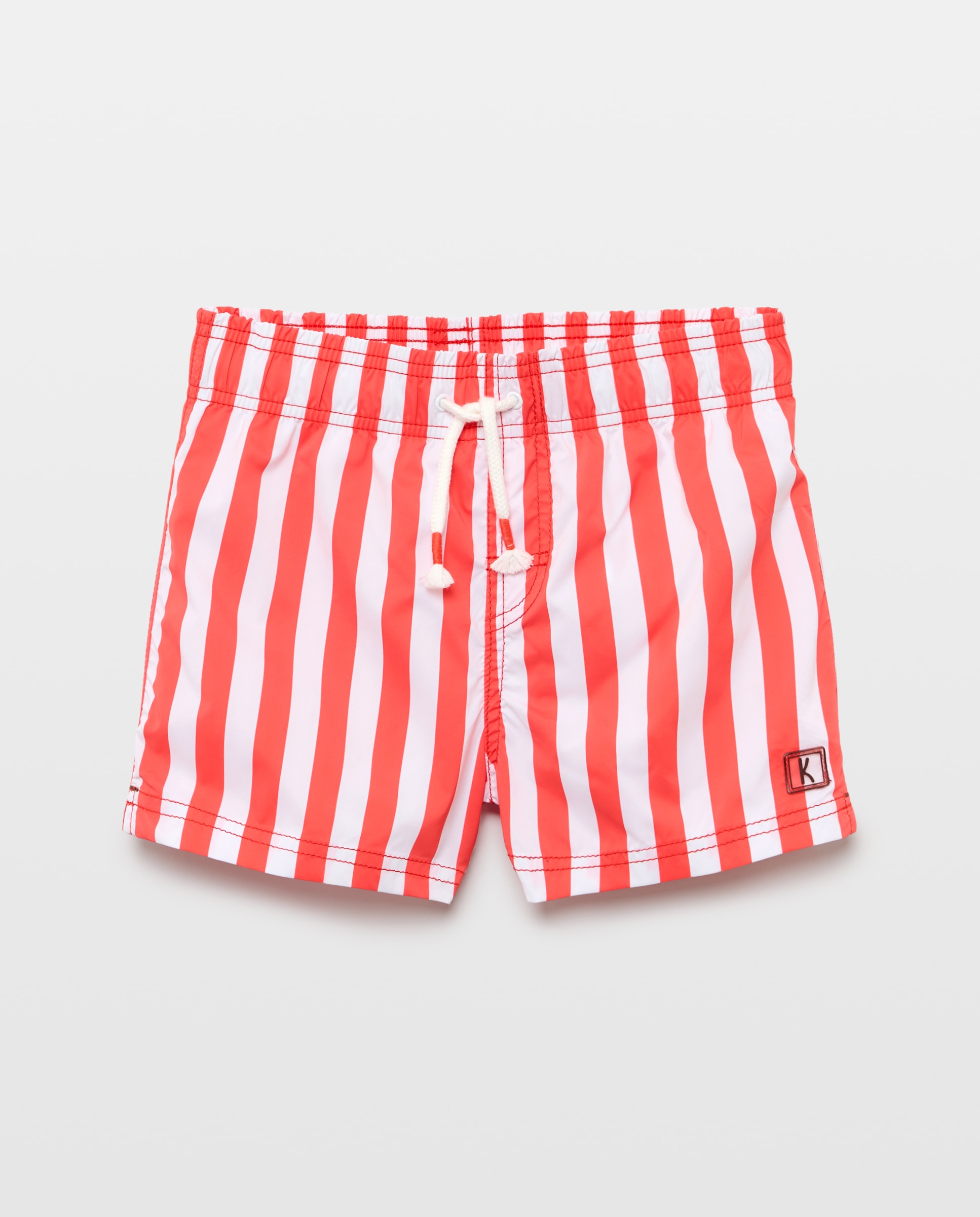 Calções de Banho com Estampado Vermelho-4