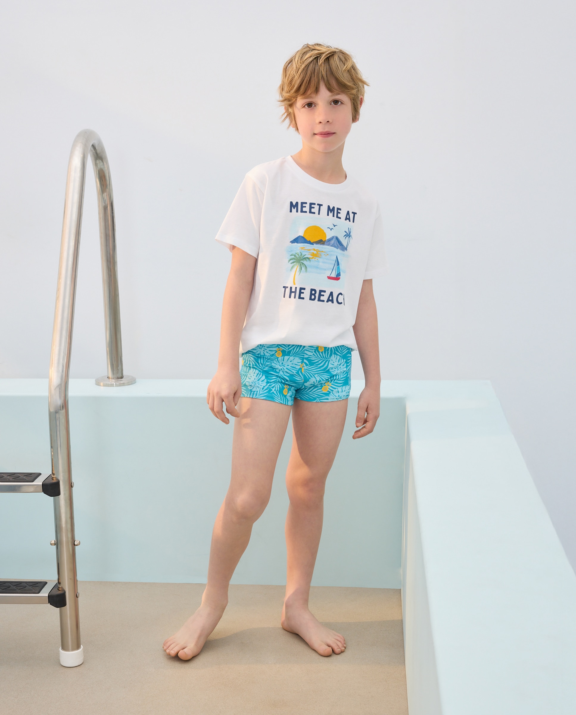 Calções de Banho com Estampado Kids El Corte Inglés Verde-2