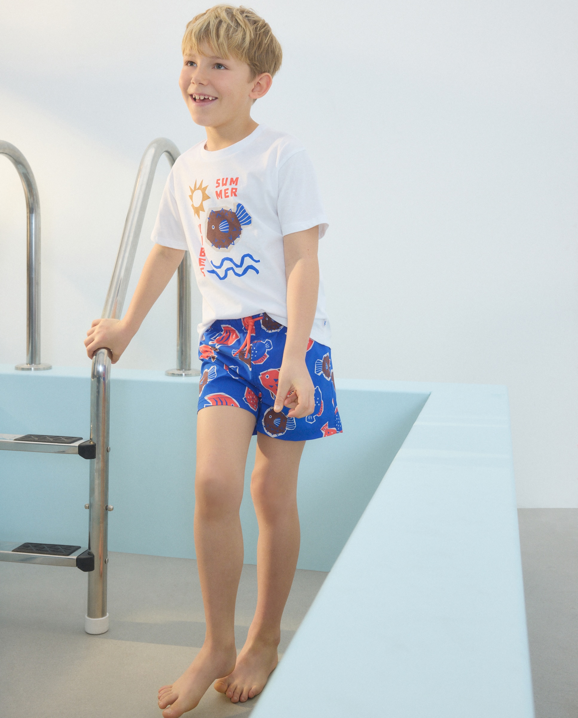 T-shirt de Algodão Joy Peixes de Perfil Kids El Corte Inglés Branco-2