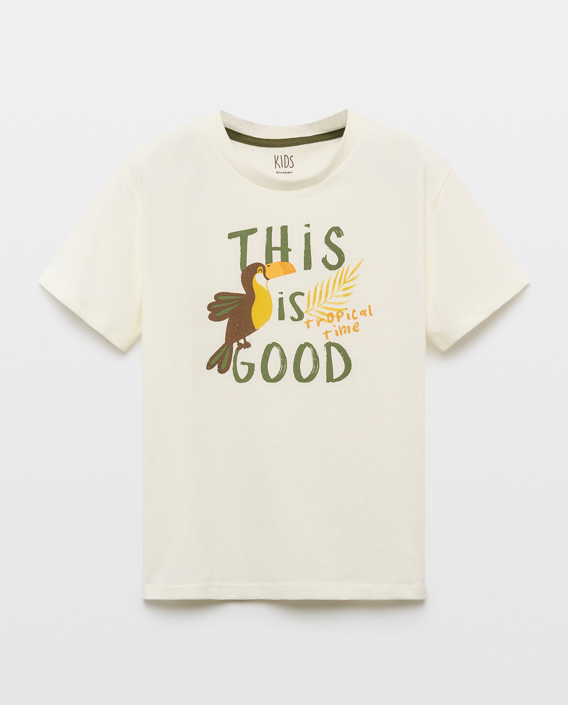T-shirt de Algodão Joy com Folhas e Tucanos Kids El Corte Inglés Verde-4