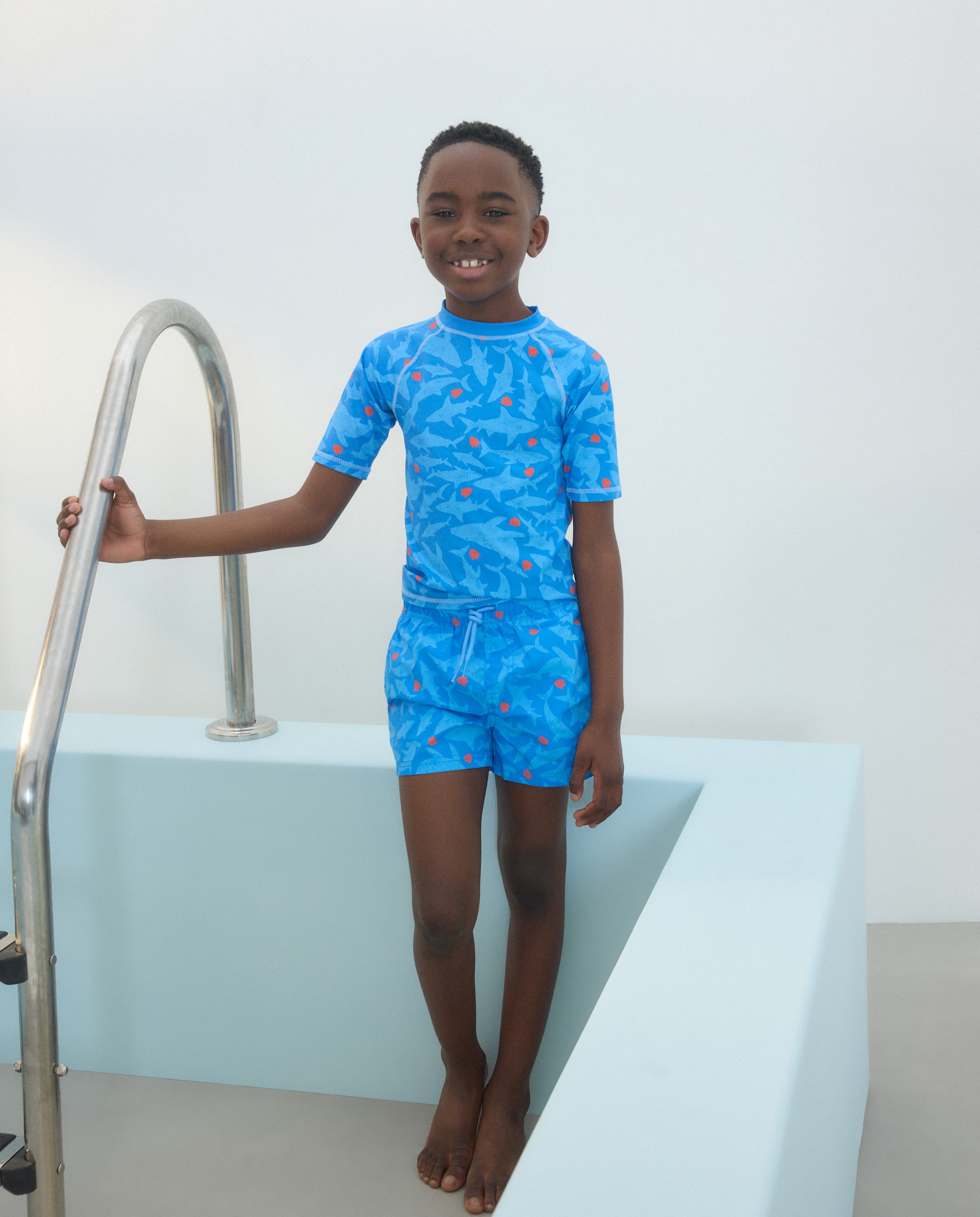 T-shirt de Banho UPF50+ Estampada Azul-2
