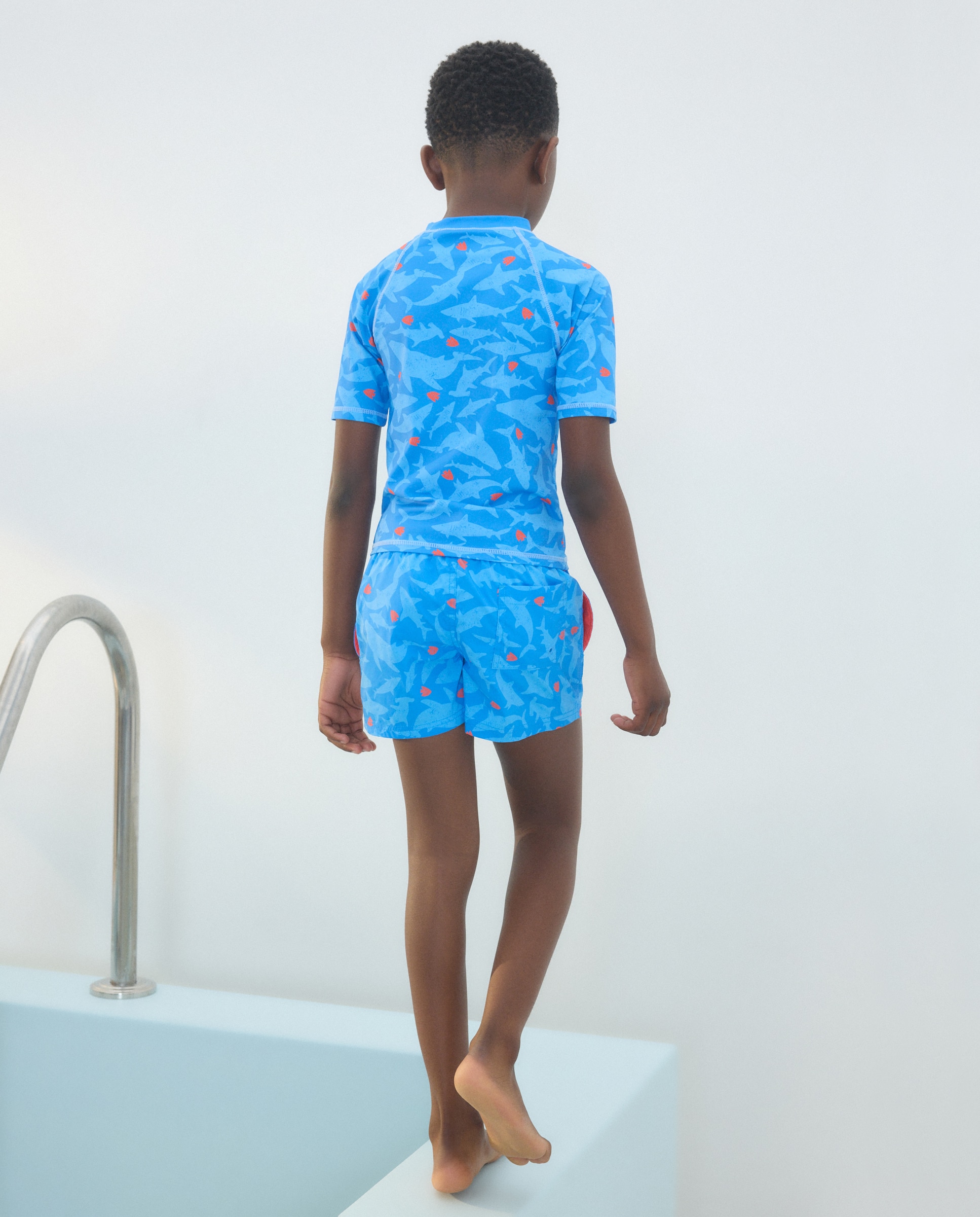 T-shirt de Banho UPF50+ Estampada Azul-3