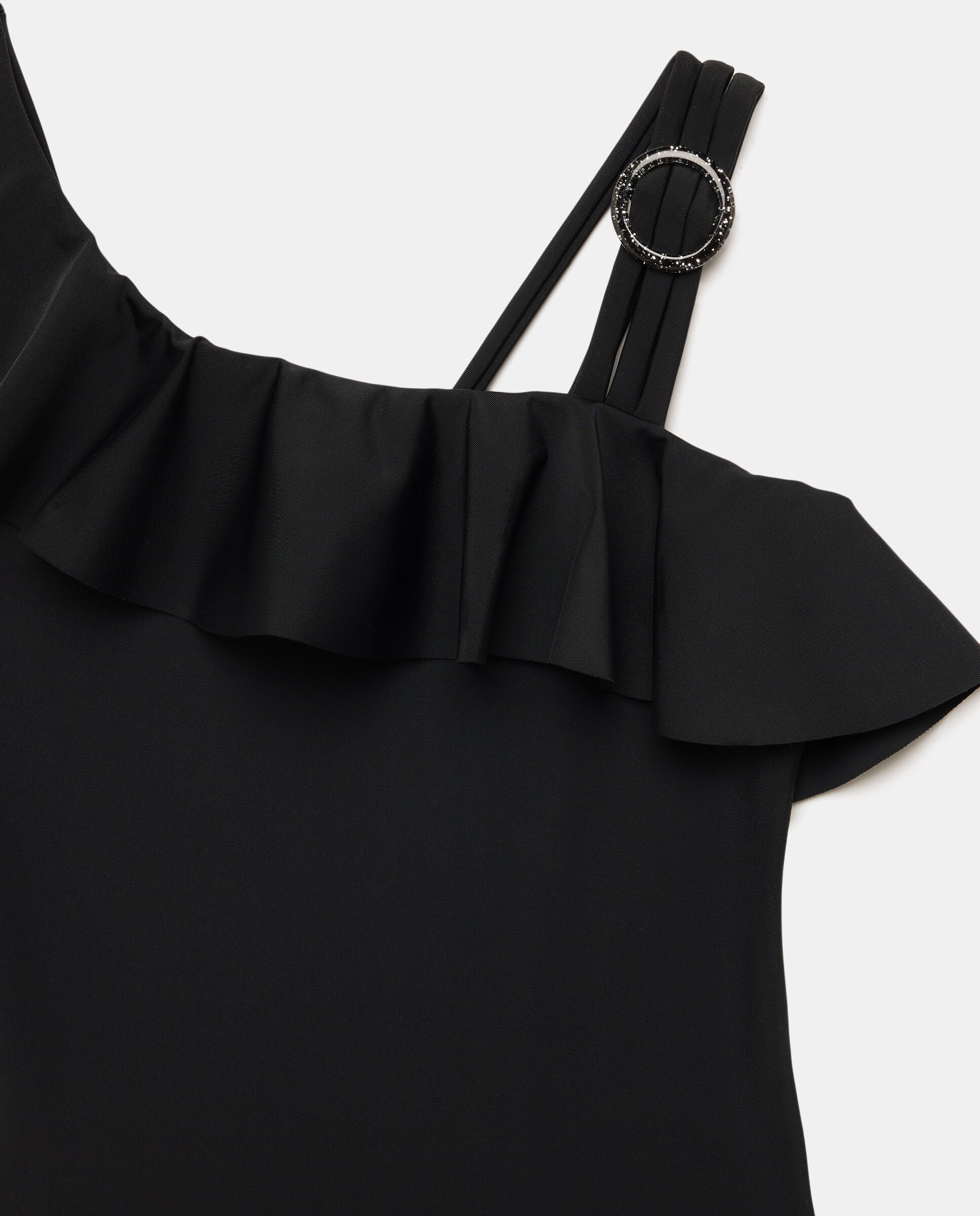 Bañador liso asimétrico de niña - Kids El Corte Inglés - Negro Negro-5