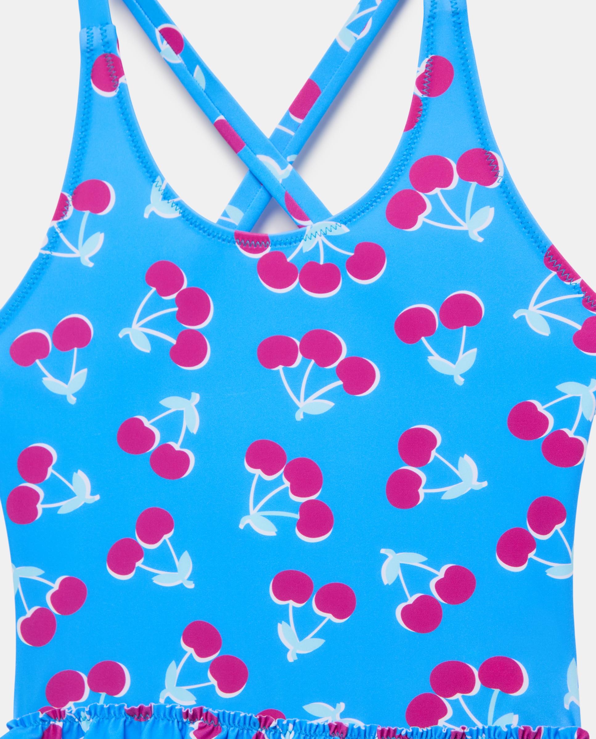 Fato de Banho com All Over Print de Cerejas e Folhos Kids El Corte Inglés Azul-marinho-5