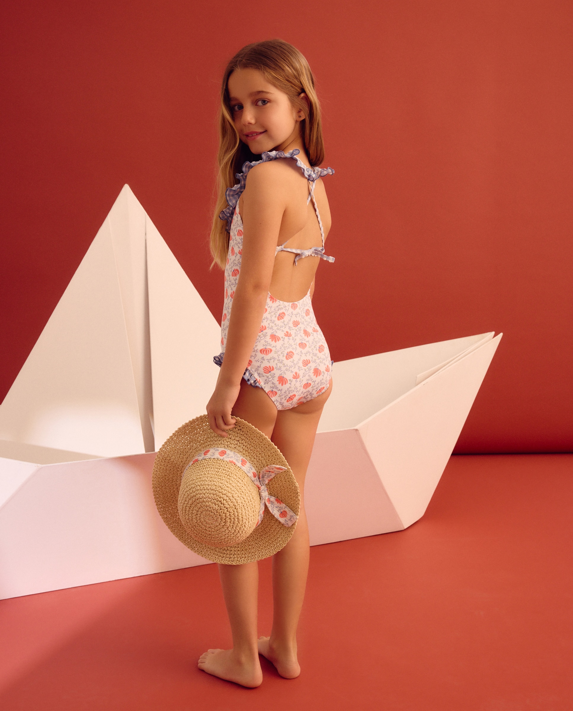 Fato de Banho Garden com Estampado Floral Coconut El Corte Inglés Branco-3