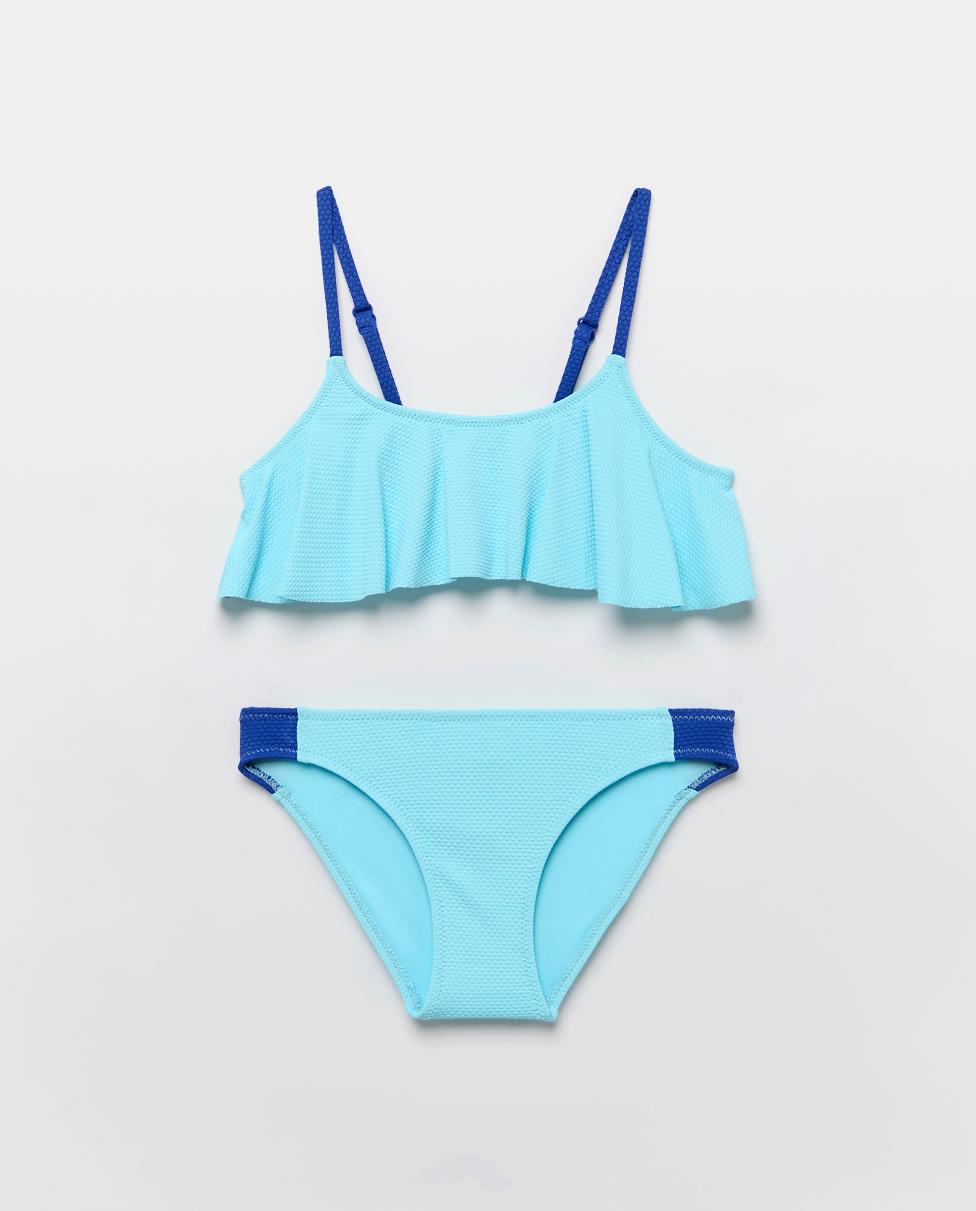 Bikini liso con volante de niña - Kids El Corte Inglés - 450 Turquesa 450 Turquesa-4