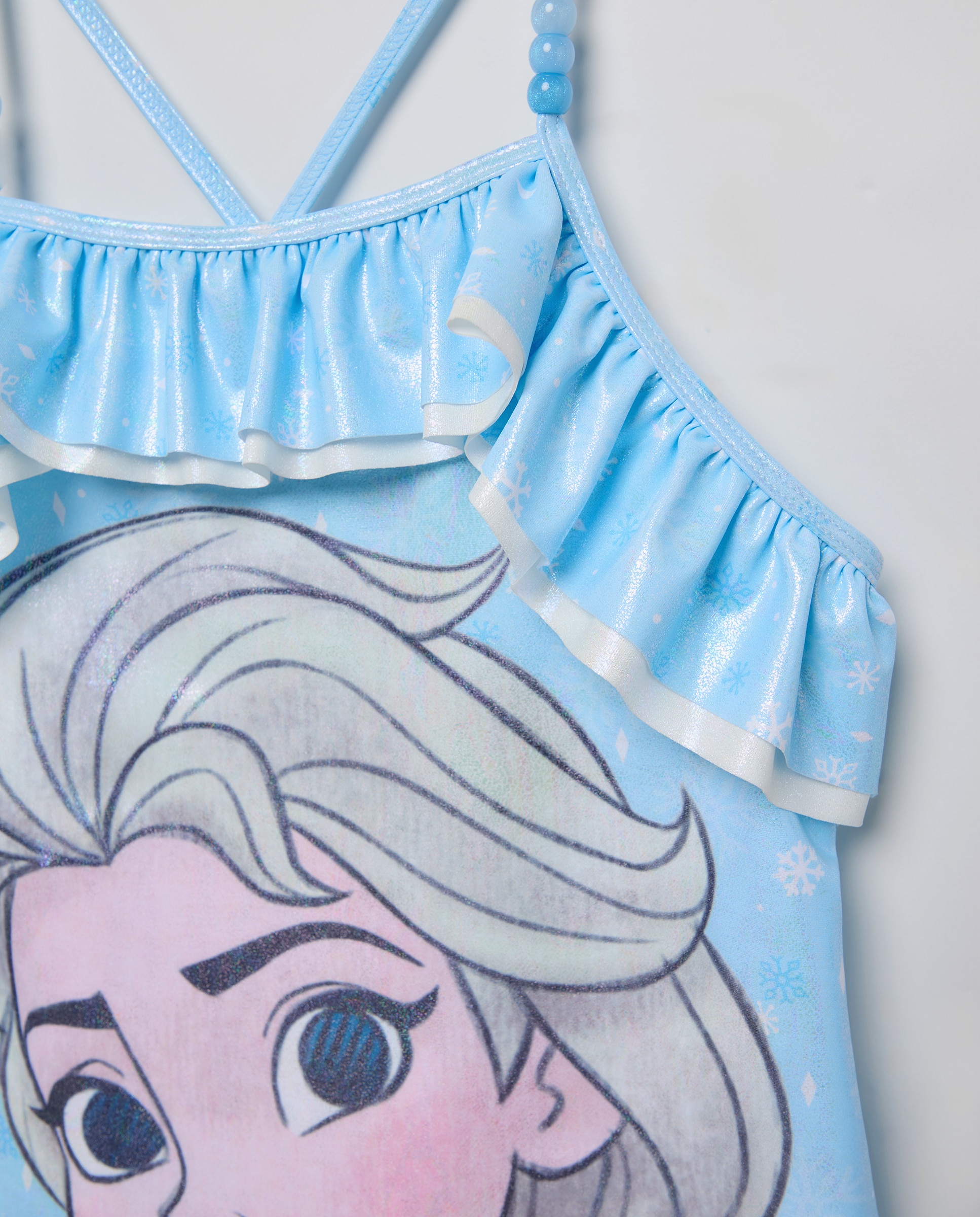 Vestido de Banho com Estampado Azul-5