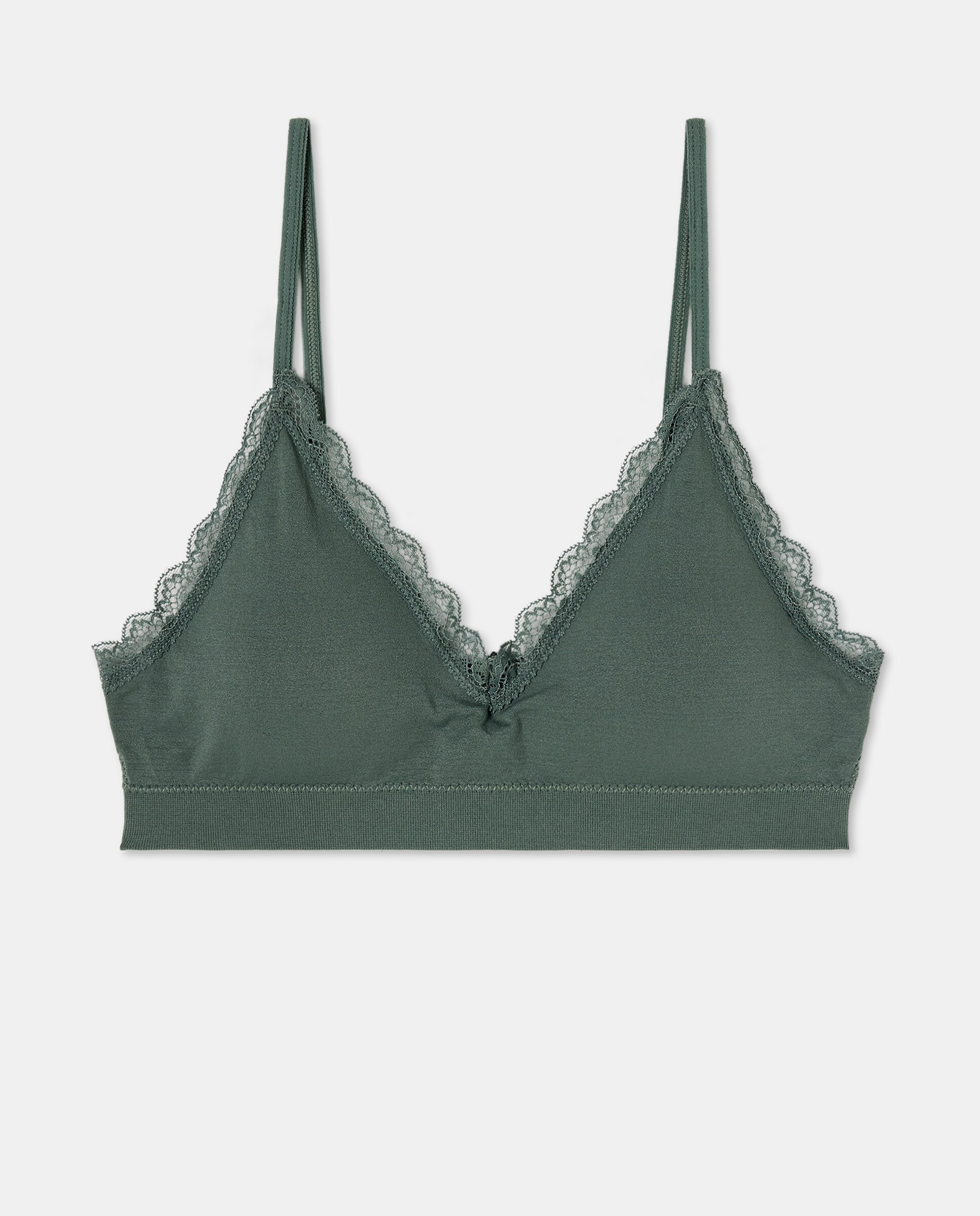 Sujetador mujer top con encaje copa B 582 Verde agua-4