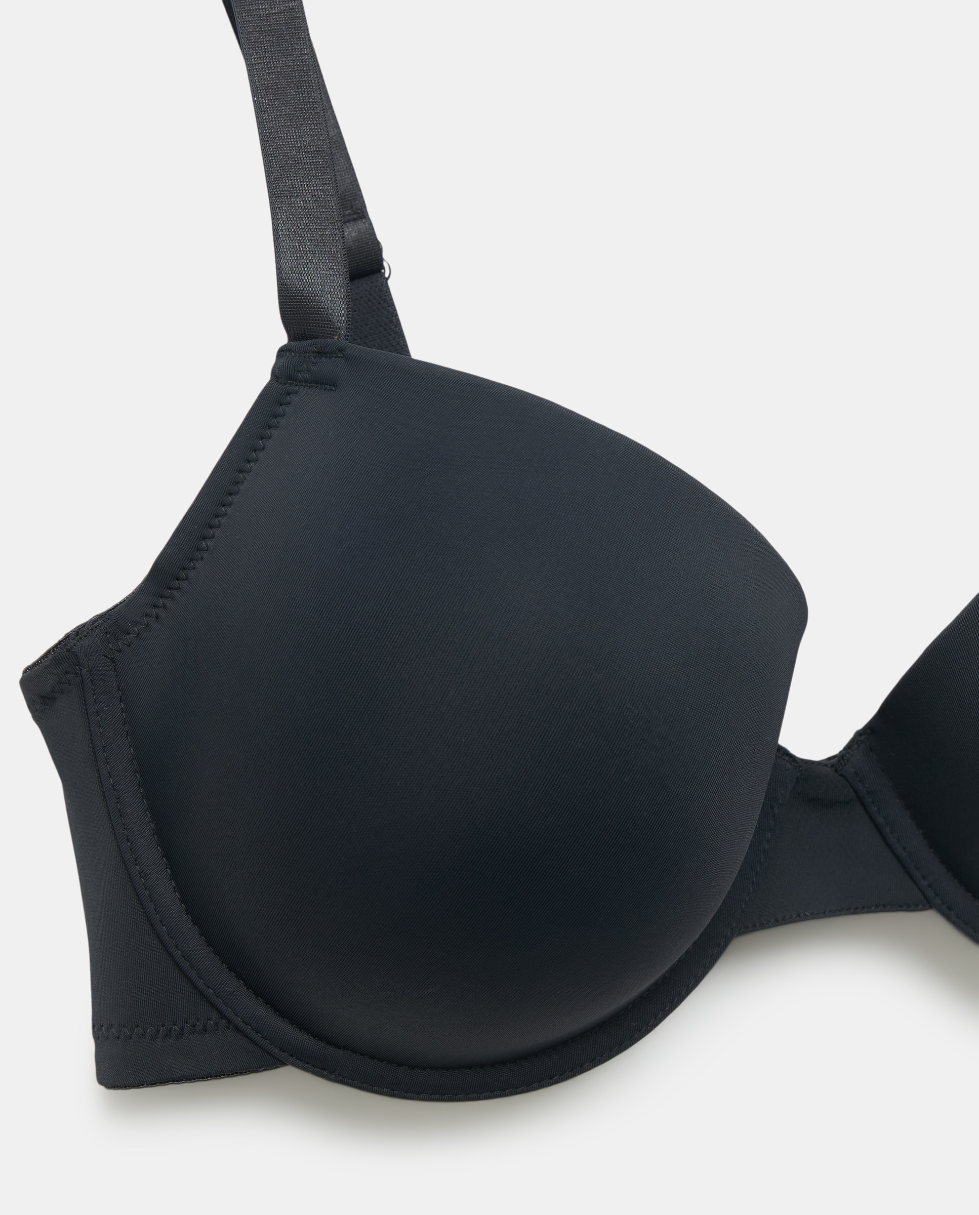 Sujetador mujer microfibra copa D Negro-4