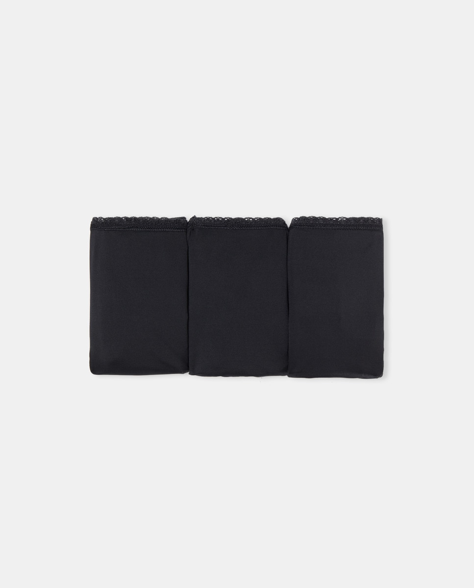 Pack 3 bragas altas microfibra Negro-3