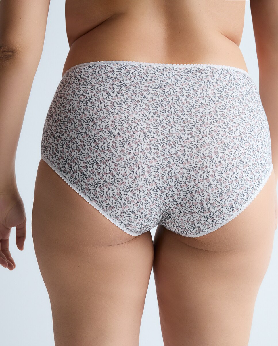Pack 5 bragas altas estampadas algodón Rosa-2