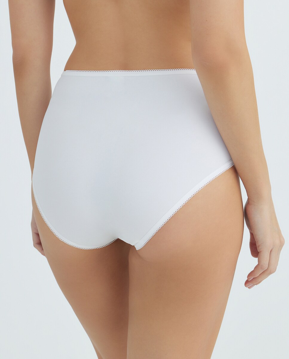 Bragas Tipo Shorts WOLBar WB54 Para Mujer - Algodón Con Encaje Floral, Talla M, Blanco