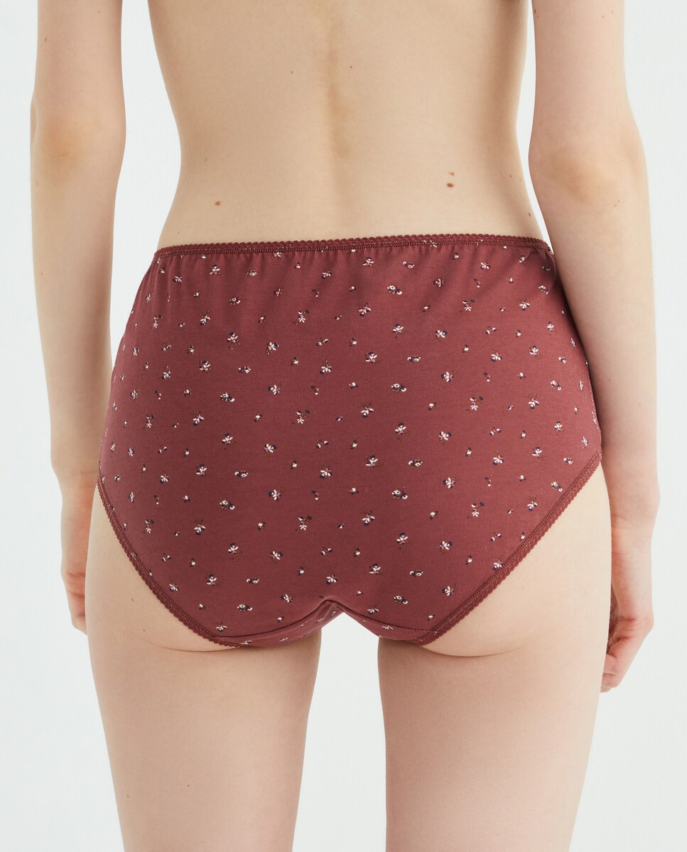 Pack cinco bragas altas estampadas algodón Verde-2