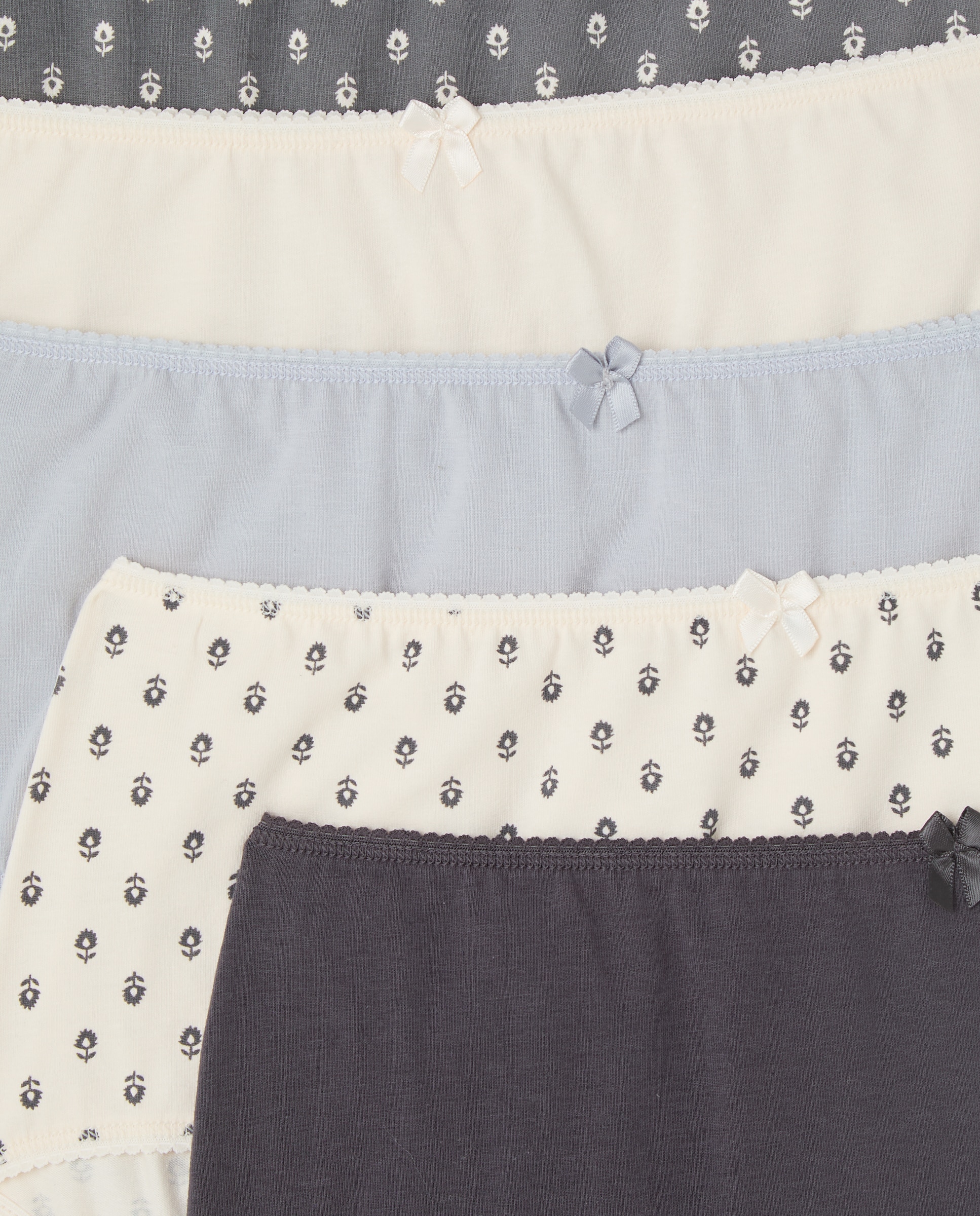 Pack cinco bragas altas estampadas algodón 820 Gris medio-4