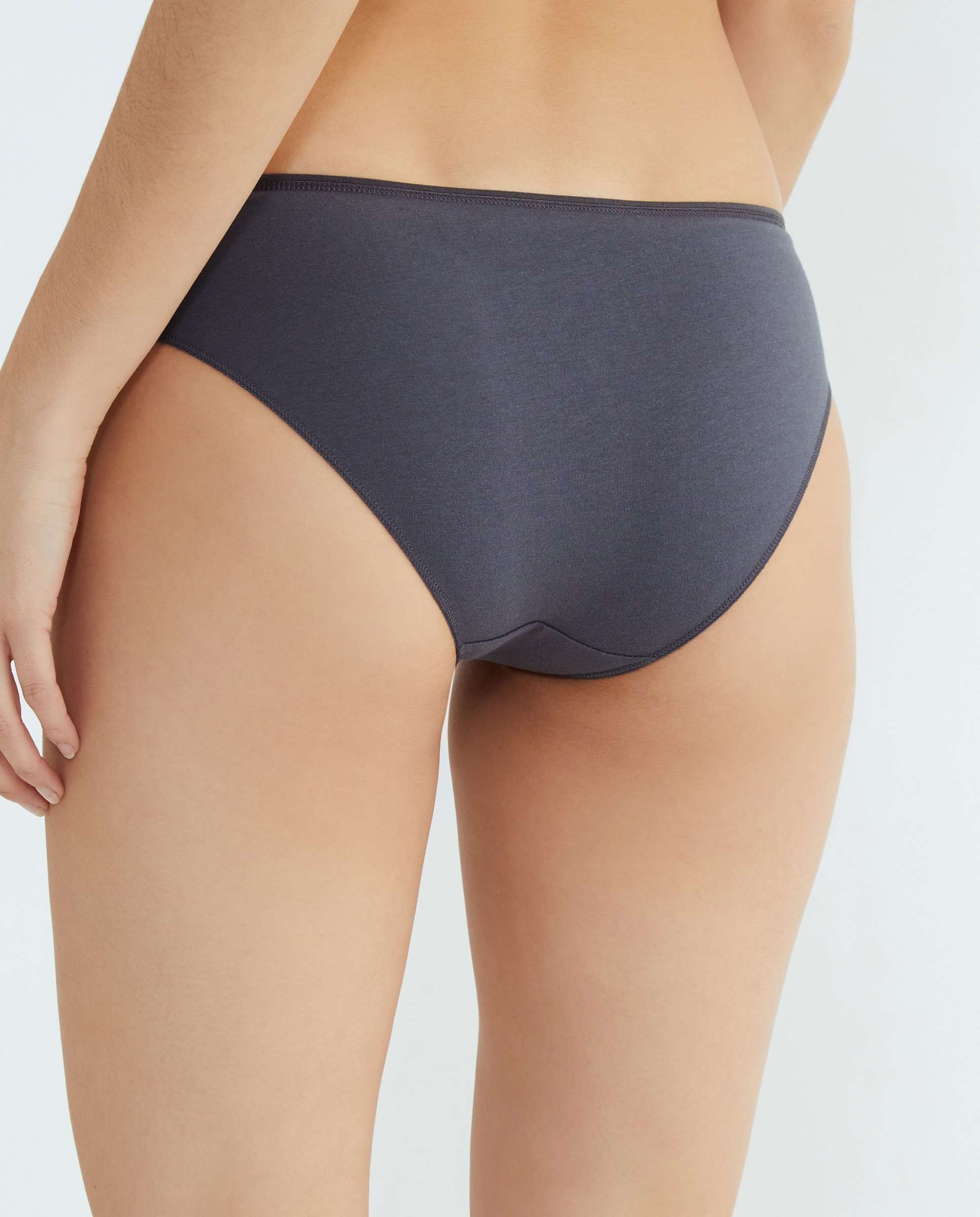 Pack 5 braga bikini algodón estampadas Gris claro-2