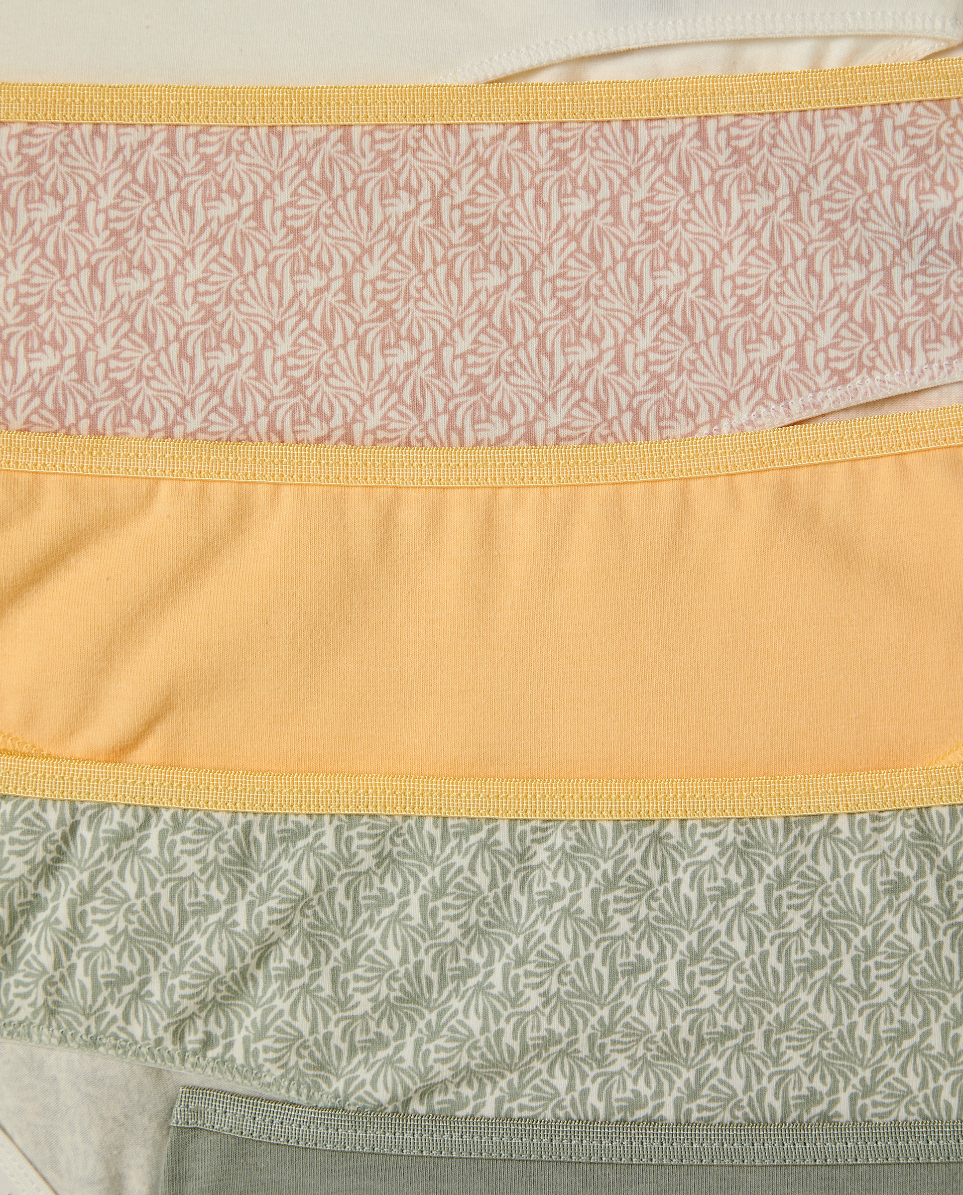 Pack 5 braga bikini algodón estampadas Amarillo-4
