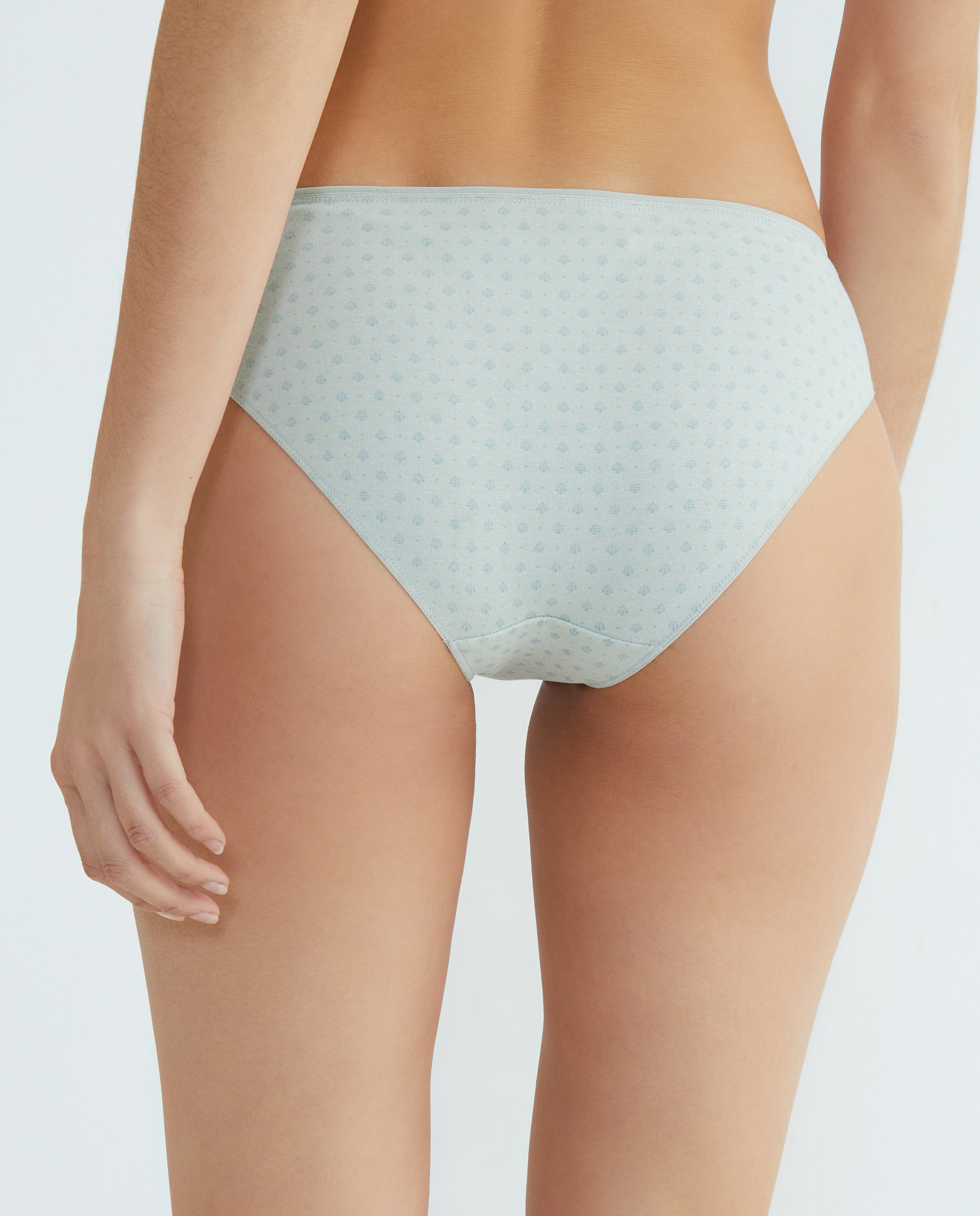 Pack 5 braga bikini algodón estampadas Verde-2