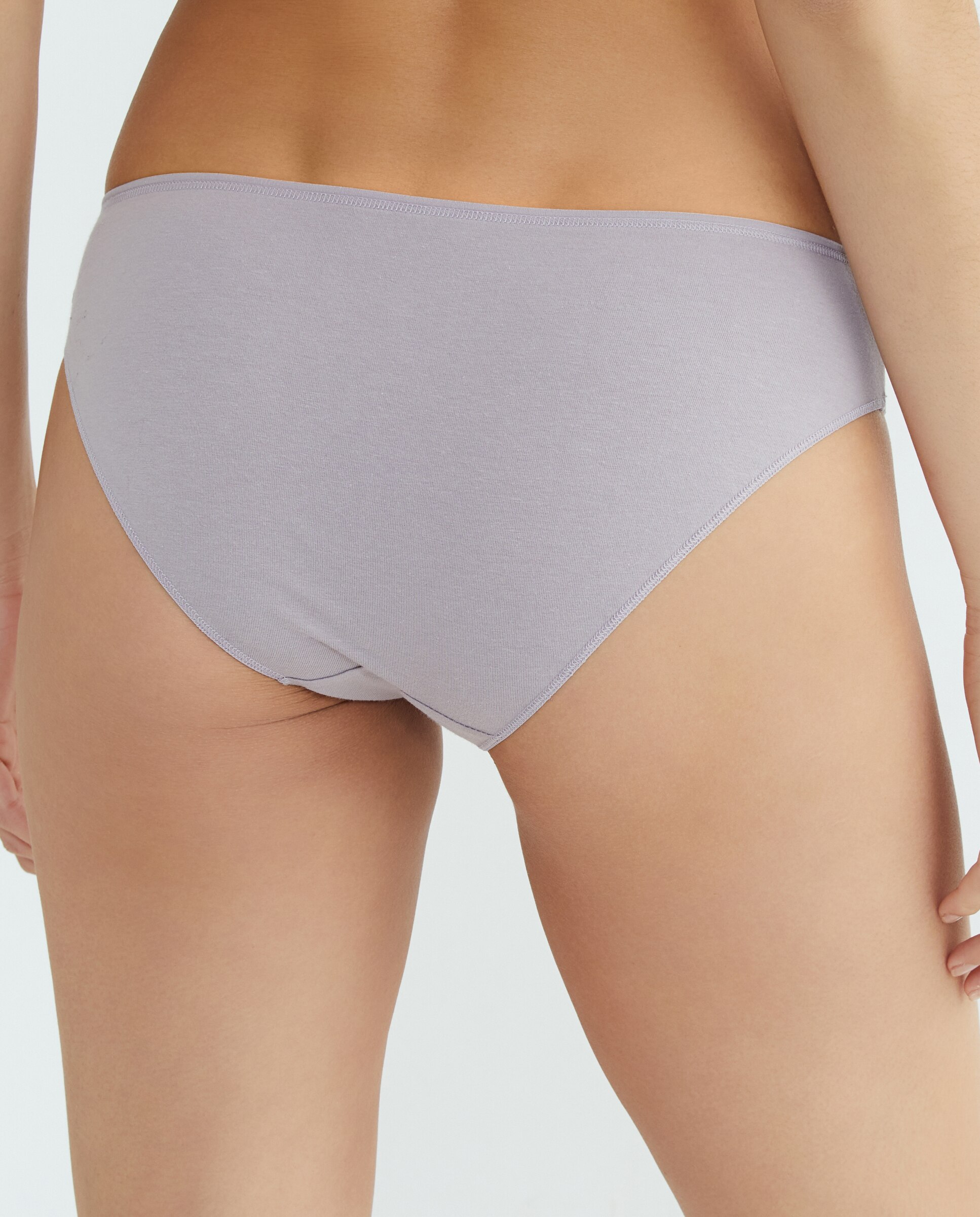 Pack 5 braga bikini algodón estampadas Gris claro-2