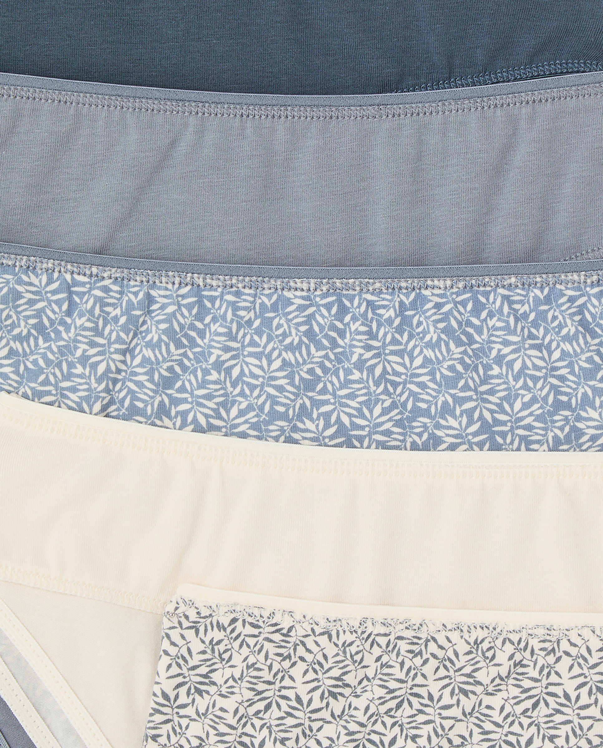 Pack cinco bragas bikini algodón estampadas 400 Azul-4