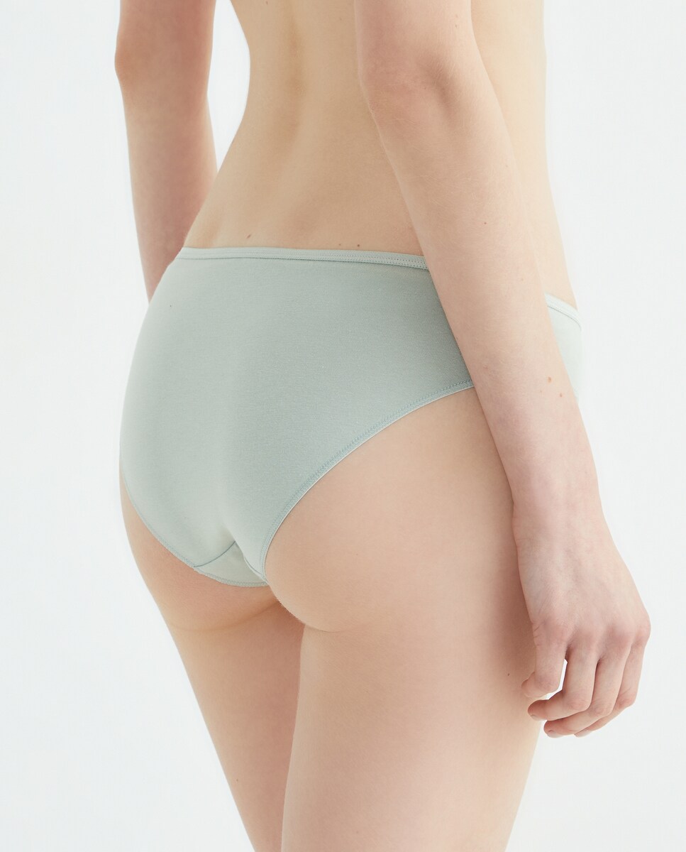 Pack cinco bragas bikini algodón estampadas 582 Verde agua-2