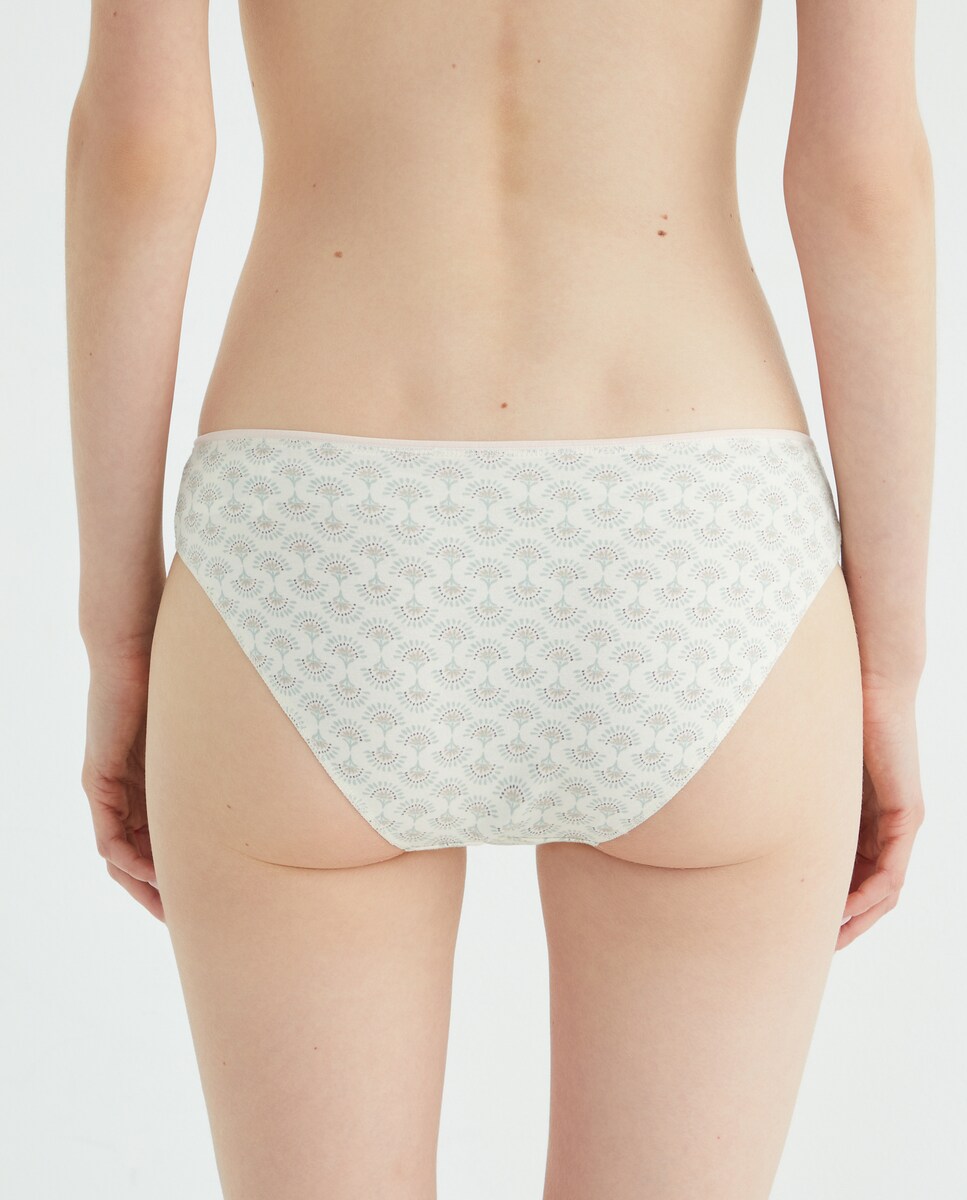 Pack cinco bragas bikini algodón estampadas 582 Verde agua-2