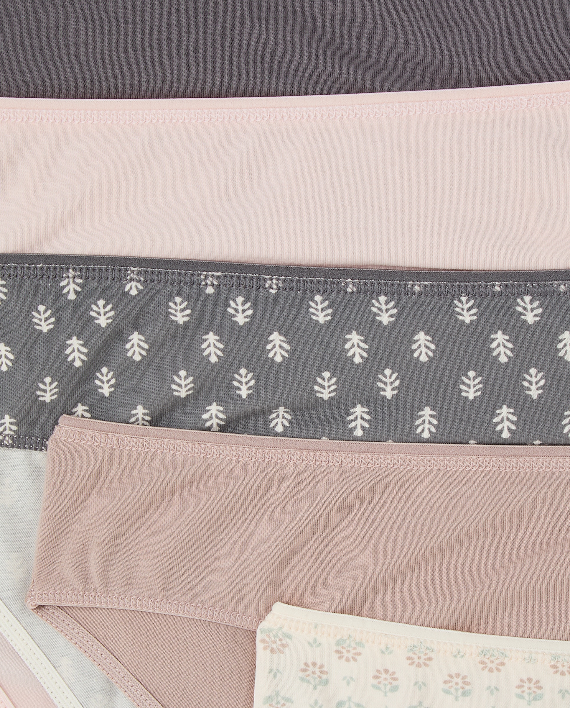 Pack cinco bragas bikini algodón estampadas 830 Antracita-4