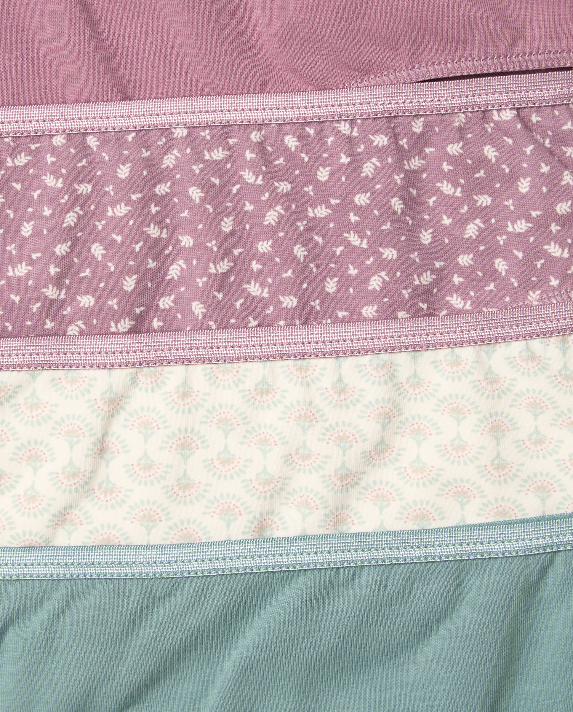 Pack cinco bragas bikini algodón estampadas Burdeos-4