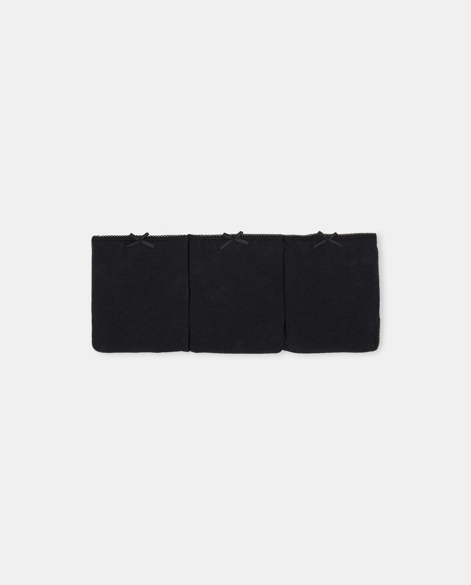 Pack de tres tangas algodón Negro-4
