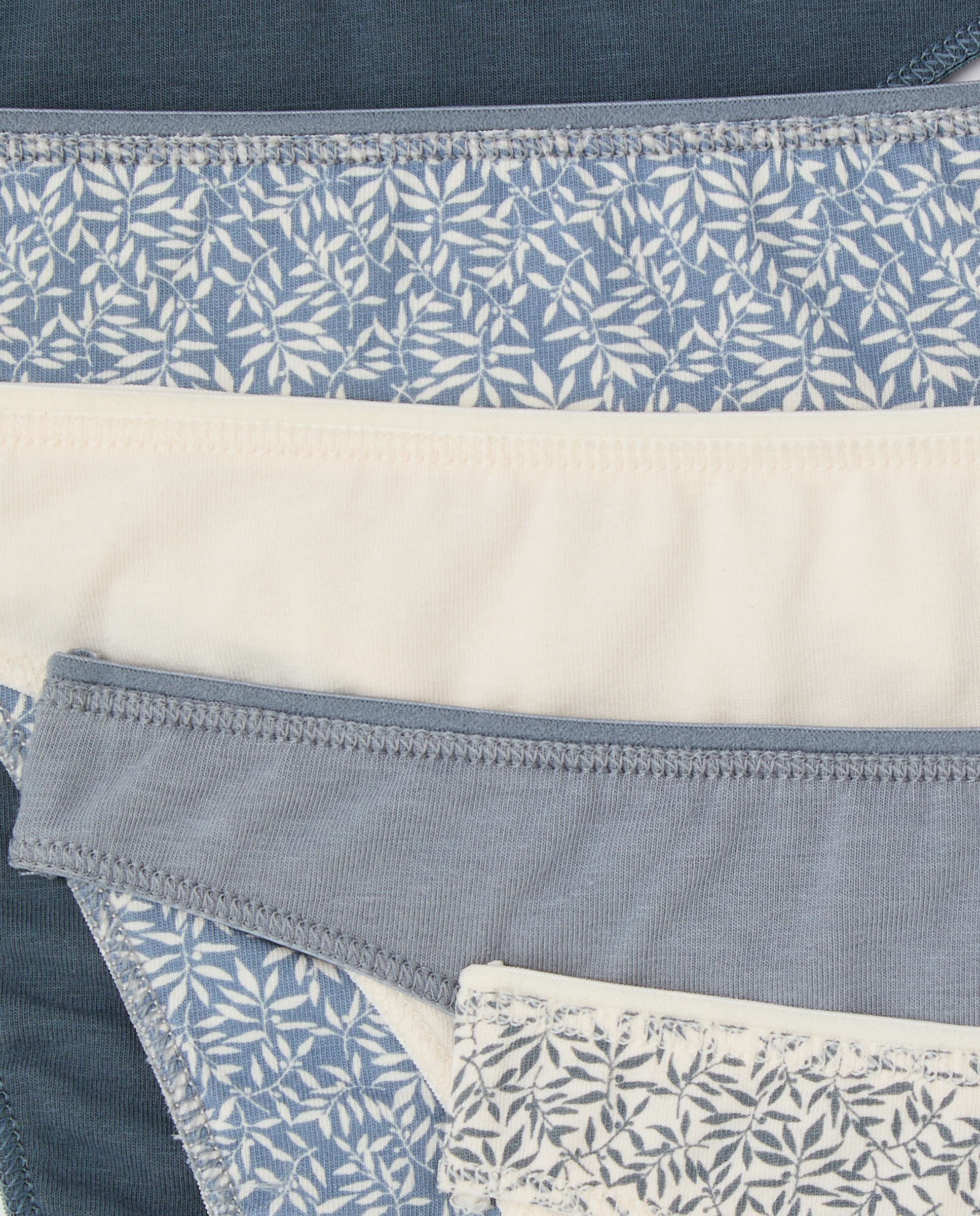 Pack cinco tangas algodón estampados 400 Azul-4