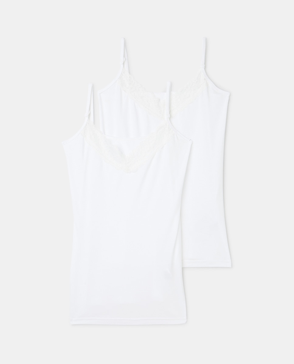 Pack 2 camisetas tirantes encaje Crudo-3