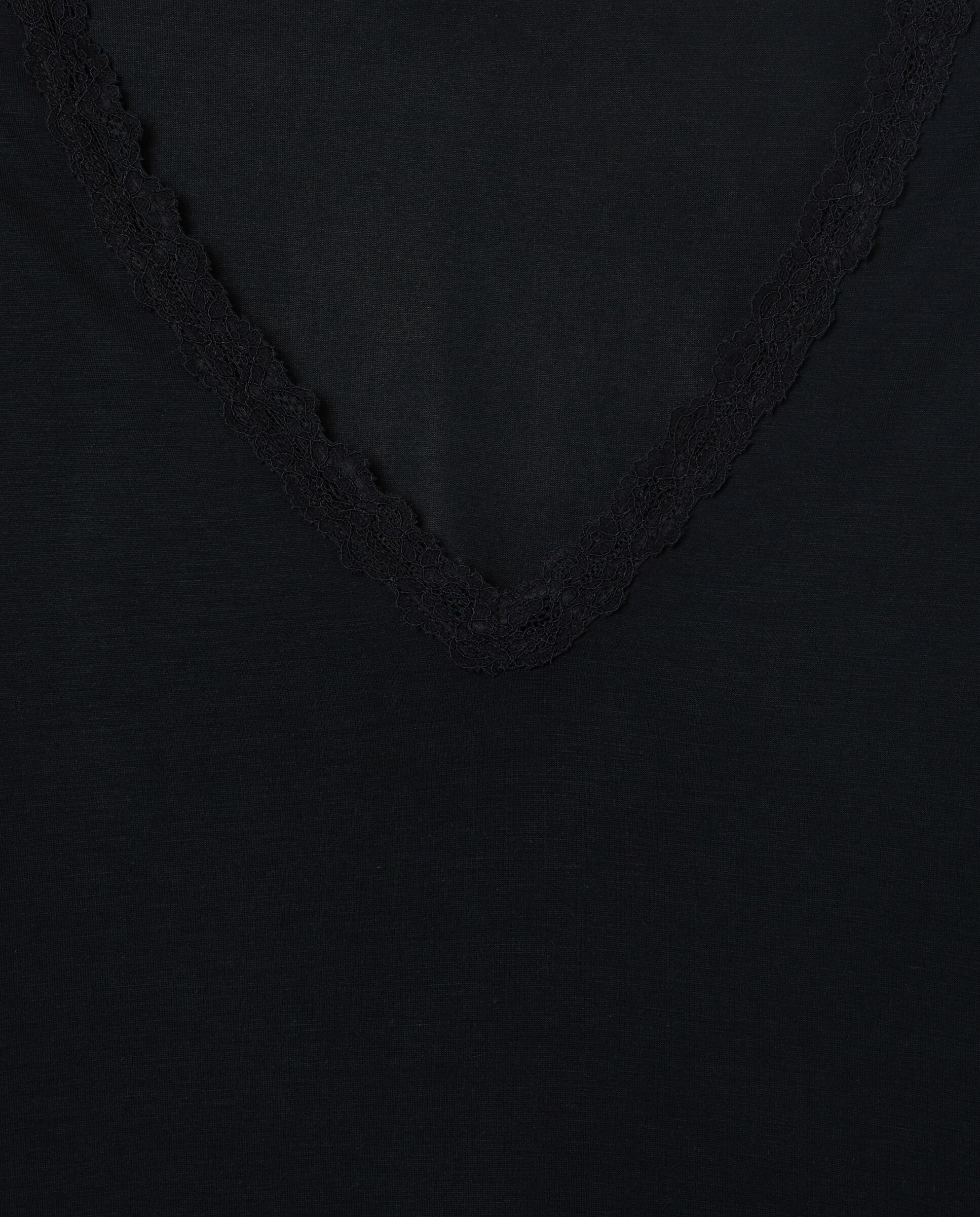 Camiseta mujer lace manga larga Negro-5