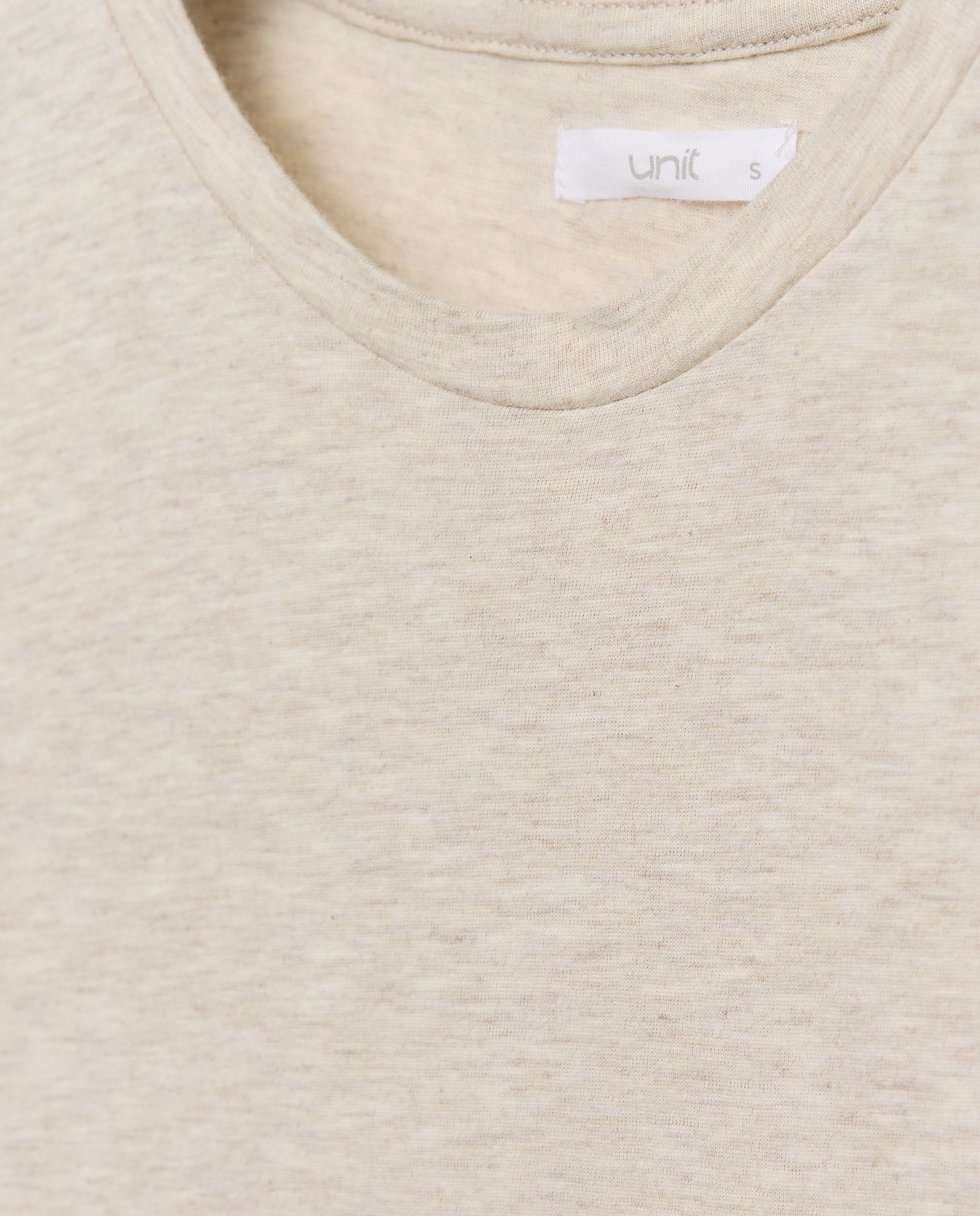 Camiseta mujer manga larga de algodón y lana Beige-5