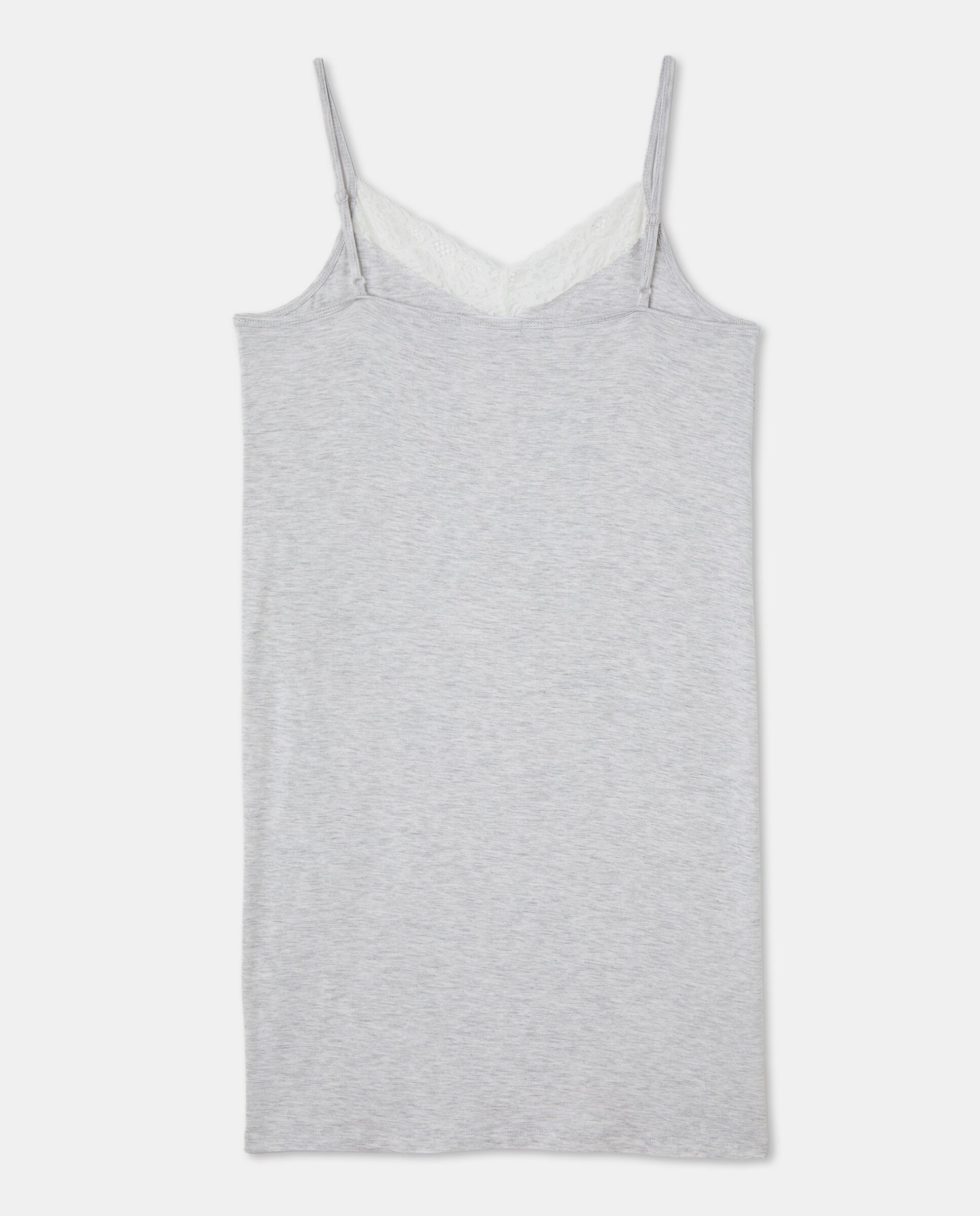 Camisón con tirante de encaje Gris claro-2