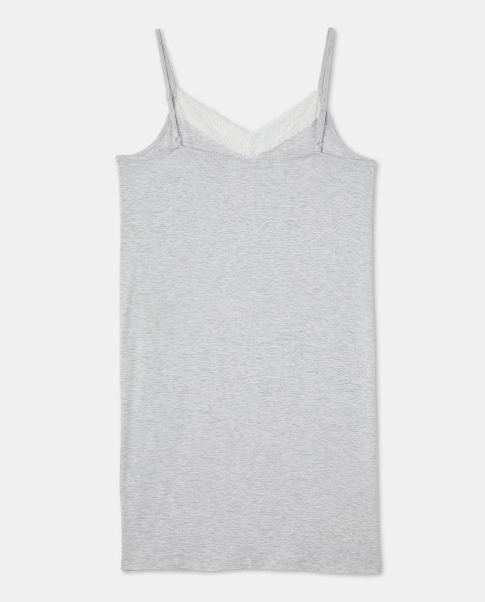 Camisón con tirante de encaje Gris claro-2