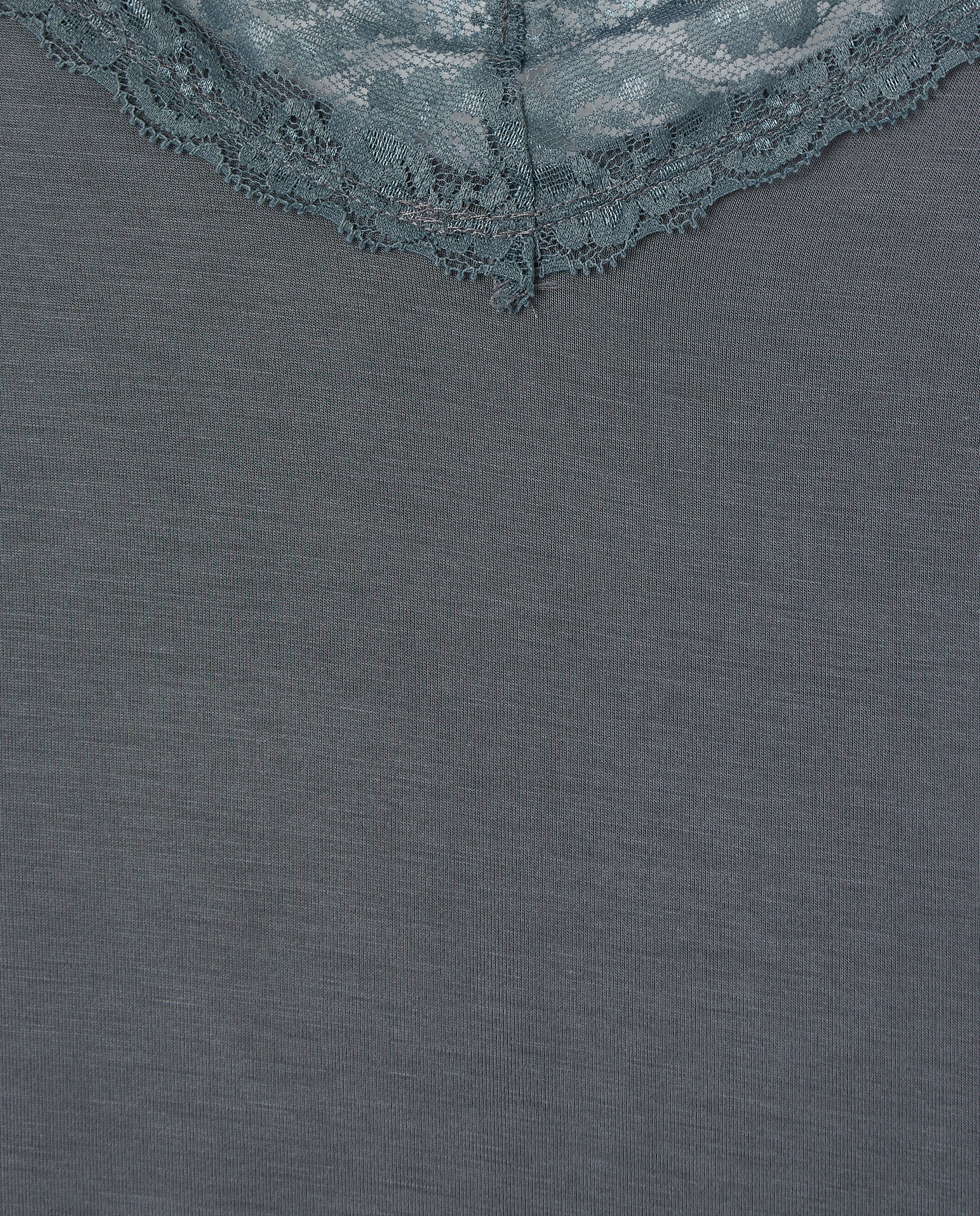 Camisón con tirante de encaje Gris Antracita-3