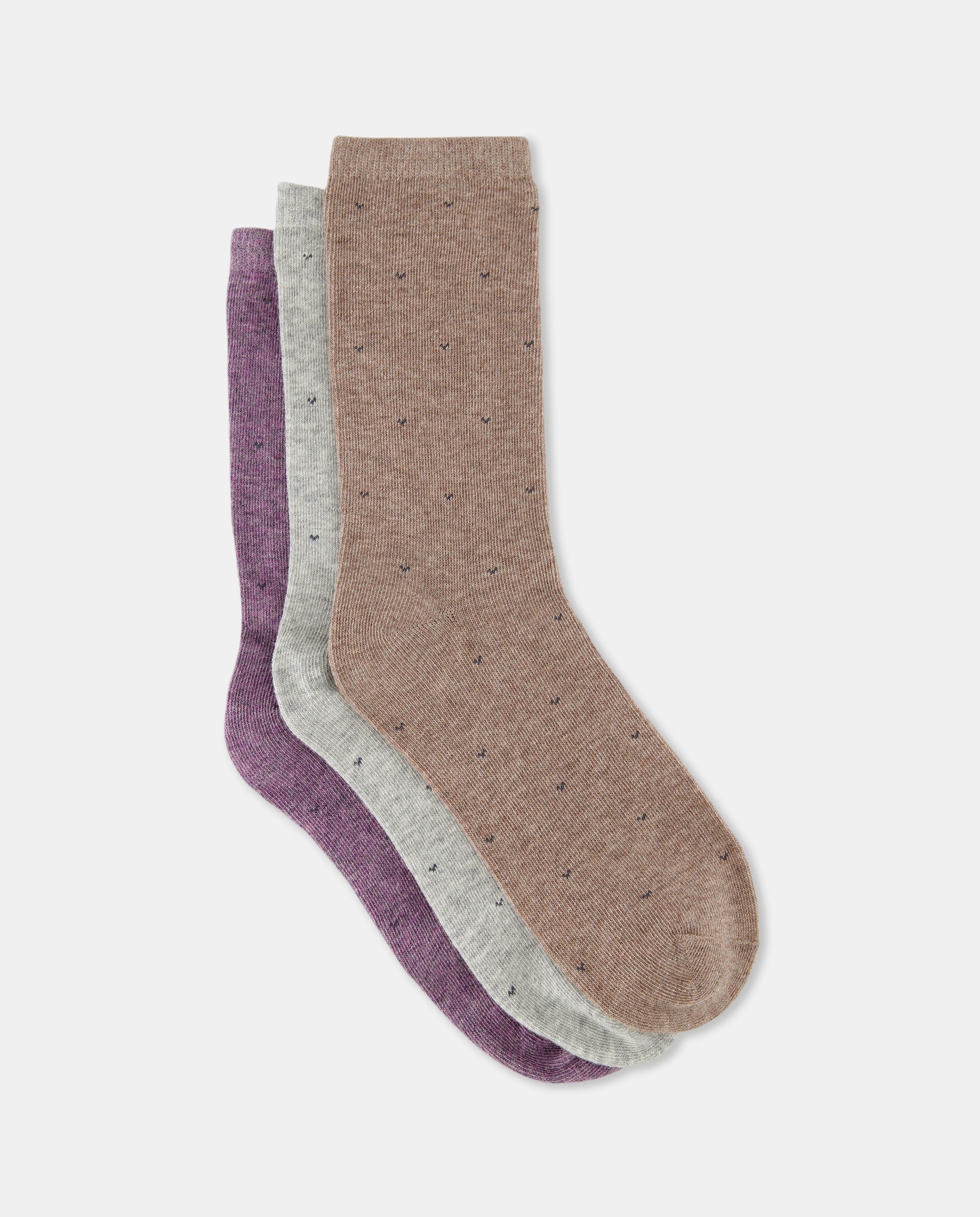 Pack 3 calcetines estampados Gris claro-1