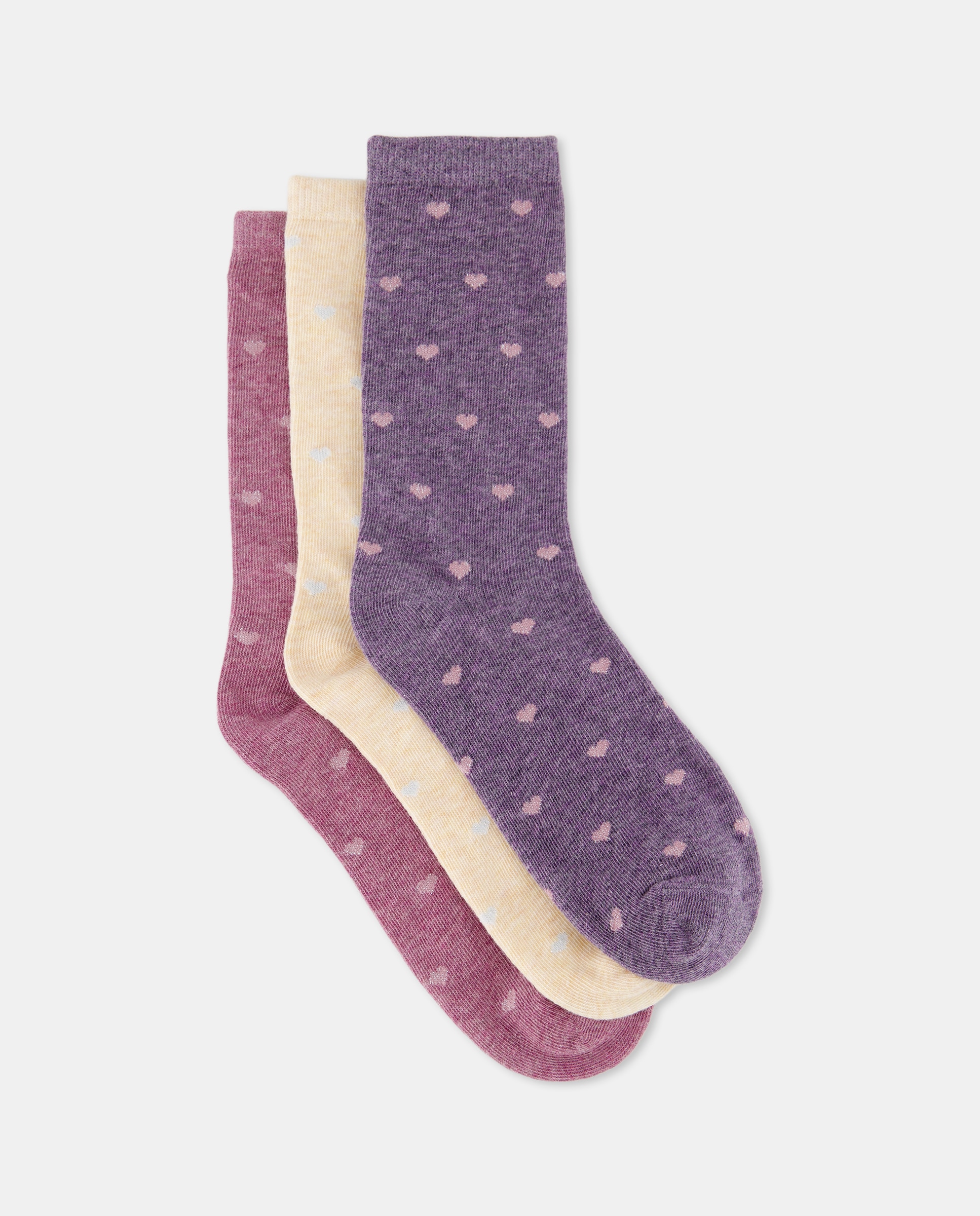 Pack 3 calcetines estampados Morado-1