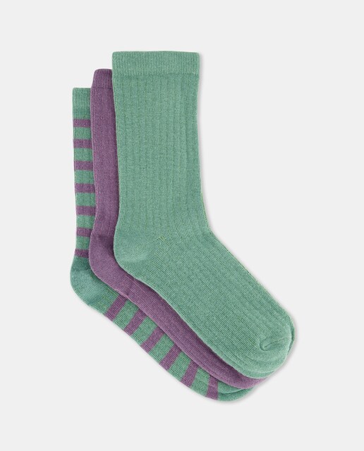 Imagen 0 de Pack 3 calcetines canalé estampados