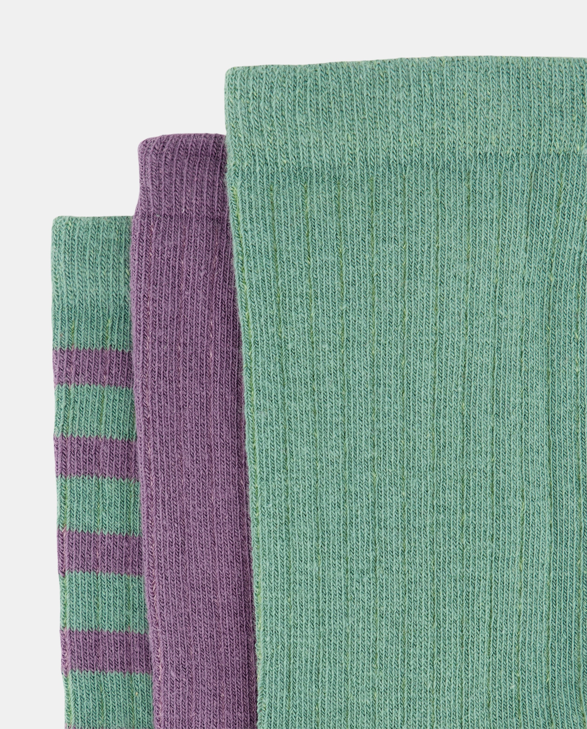 Pack 3 calcetines canalé estampados Verde-2