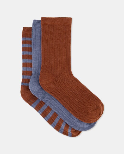 Imagen 0 de Pack 3 calcetines canalé estampados