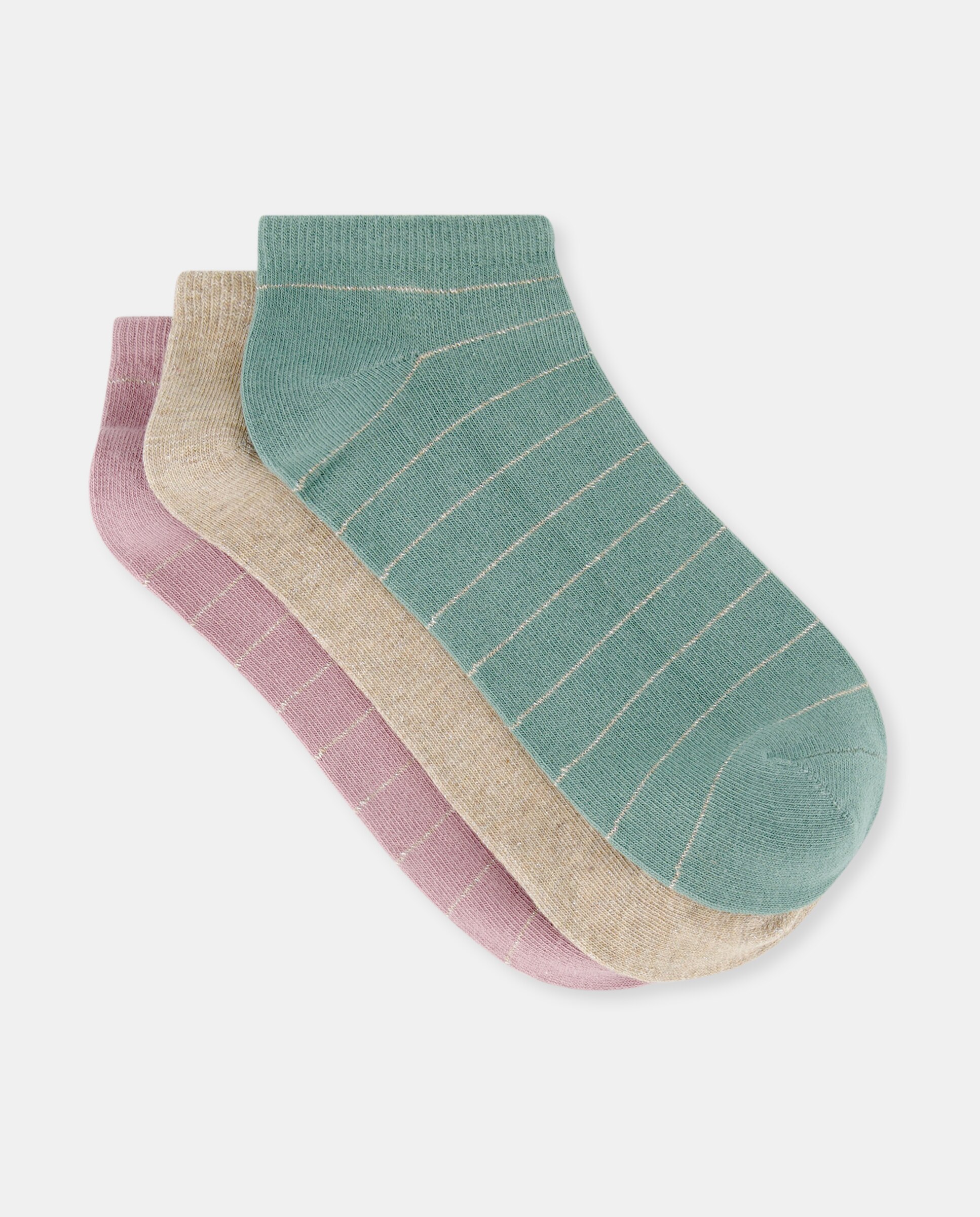 Calcetines cortos de mujer estampados Verde-1