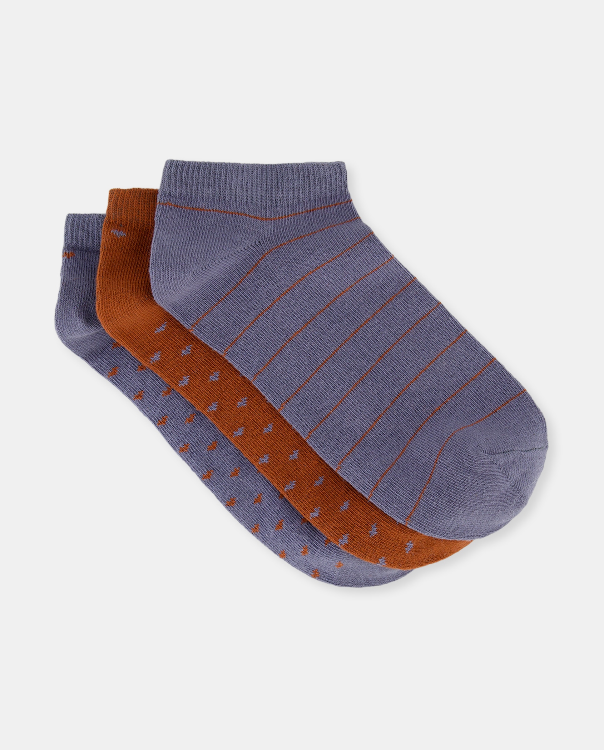 Calcetines cortos de mujer estampados Azul-1