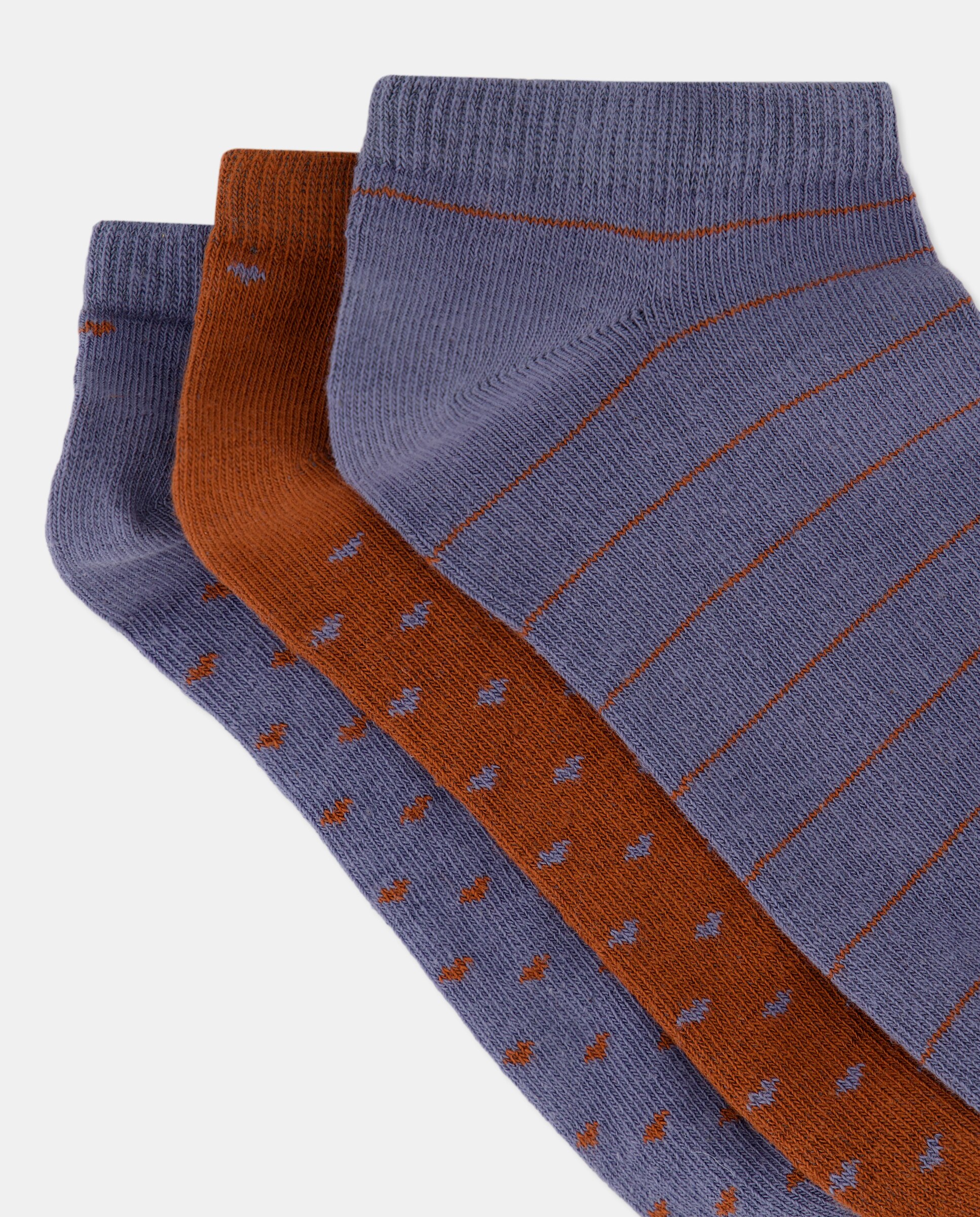 Calcetines cortos de mujer estampados Azul-2