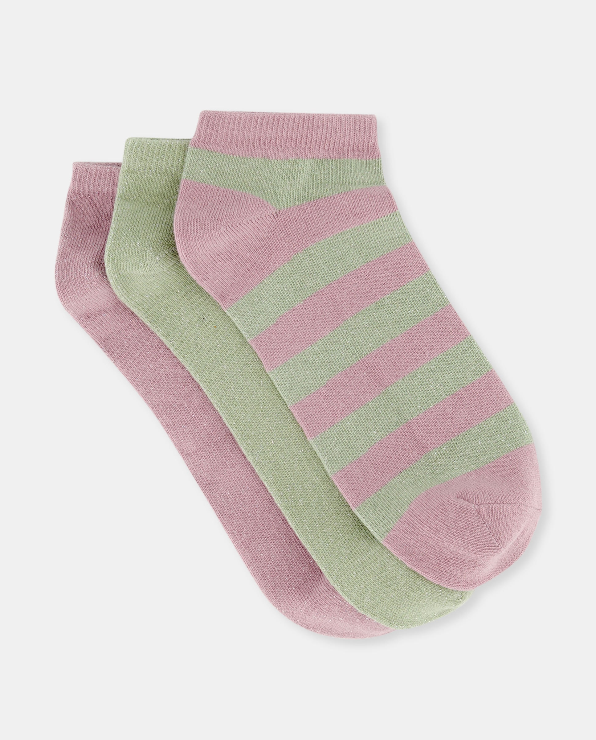 Calcetines cortos de mujer con lúrex Morado-1