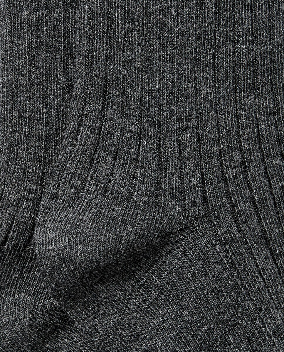 Pack 2 calcetines largos de mujer canalé Plomo-2