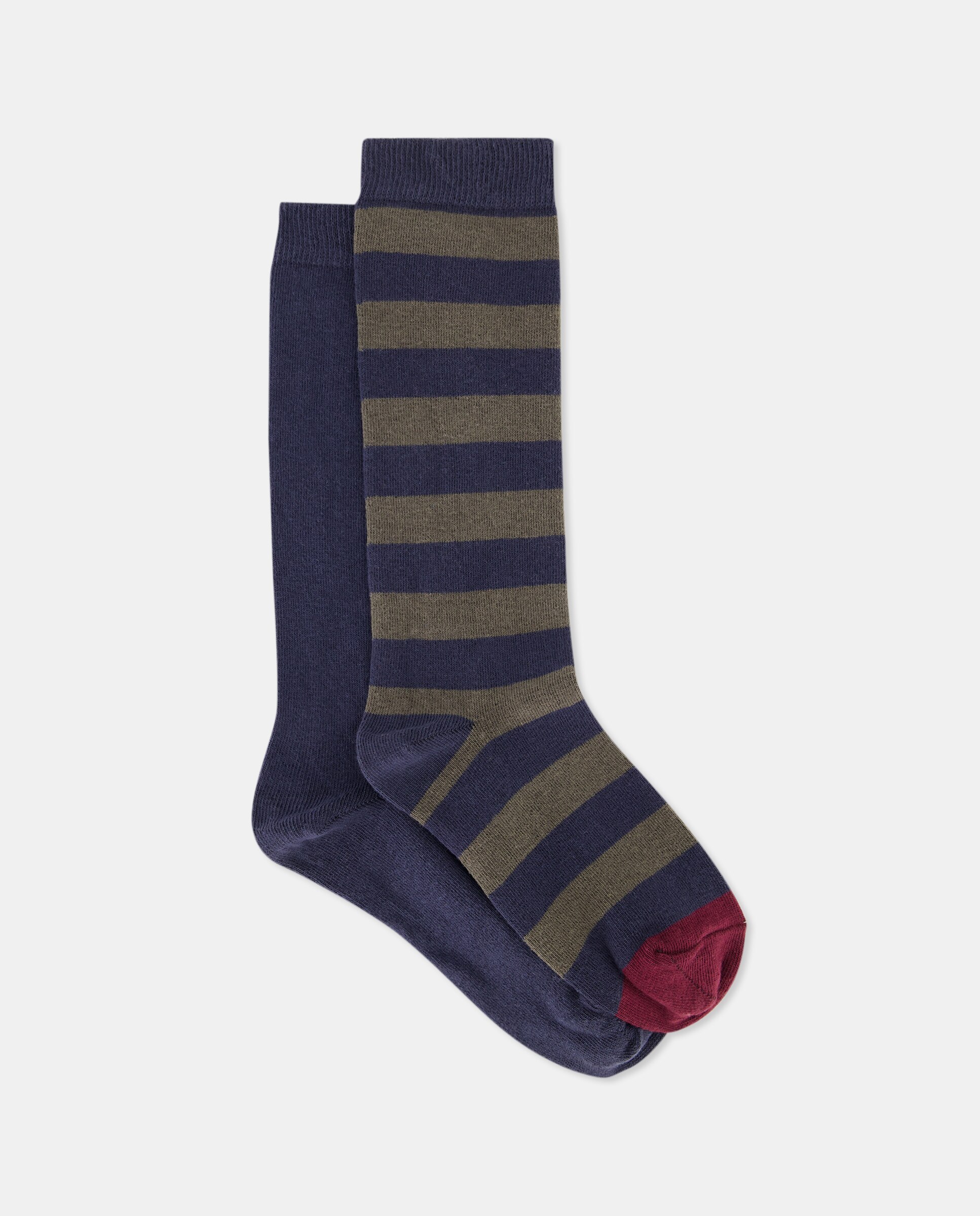 Pack 2 calcetines altos de mujer estampados 430 Azul oscuro-1