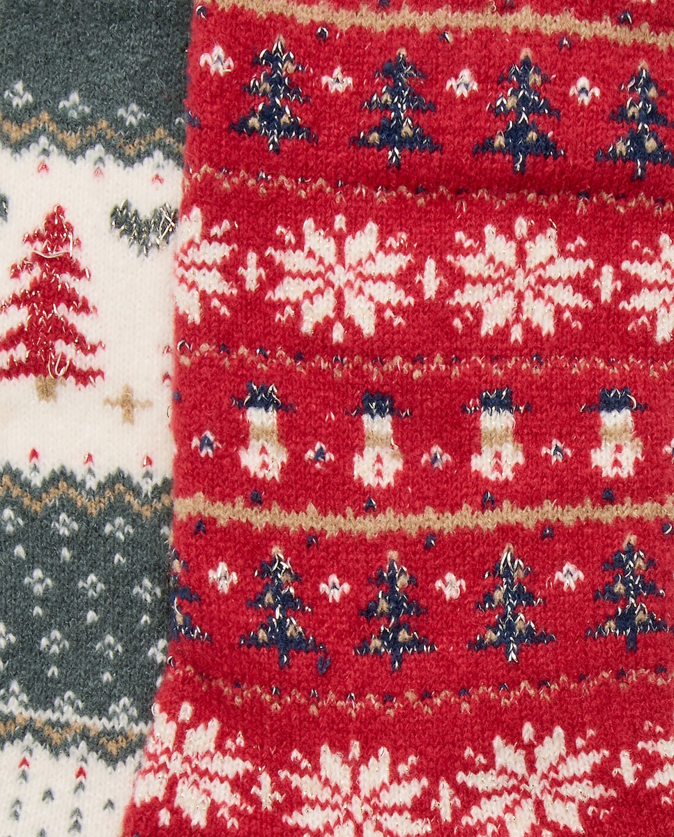 Pack 2 calcetines navidad estampados Rojo-2