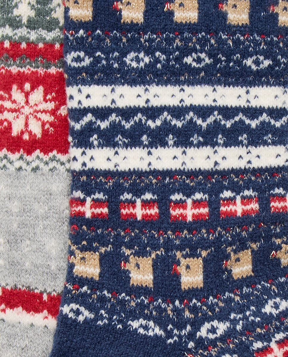 Pack 2 calcetines navidad estampados Azul-2
