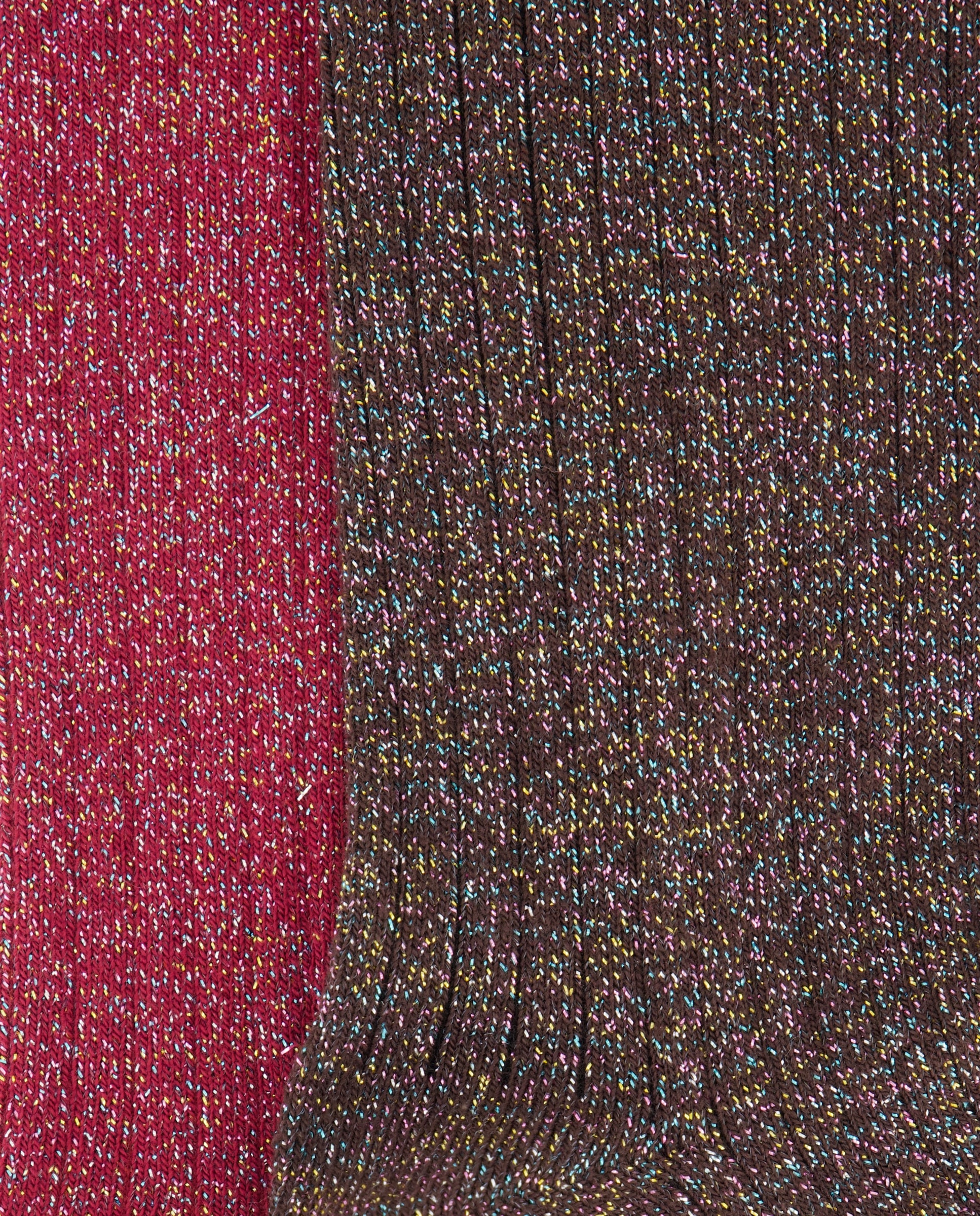 Pack 2 calcetines mujer con lurex Burdeos-2